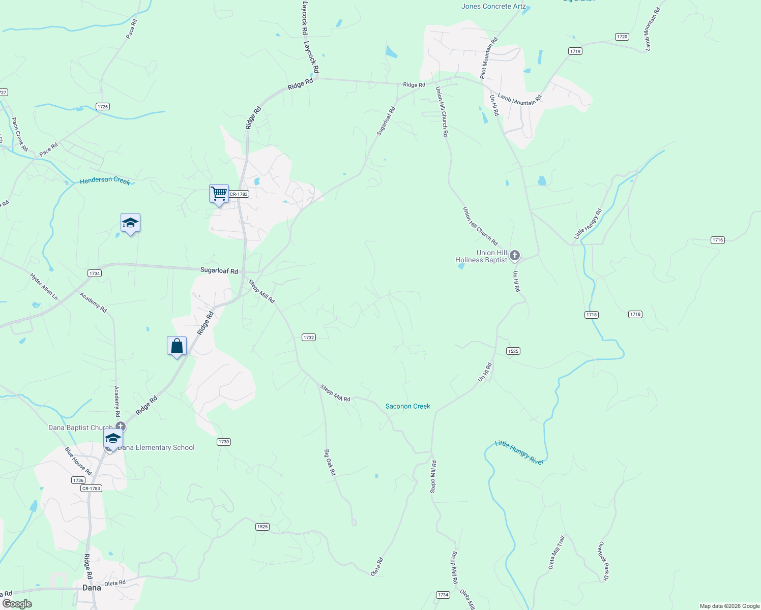 map of restaurants, bars, coffee shops, grocery stores, and more near 530 Chestnut Stump Road in Hendersonville