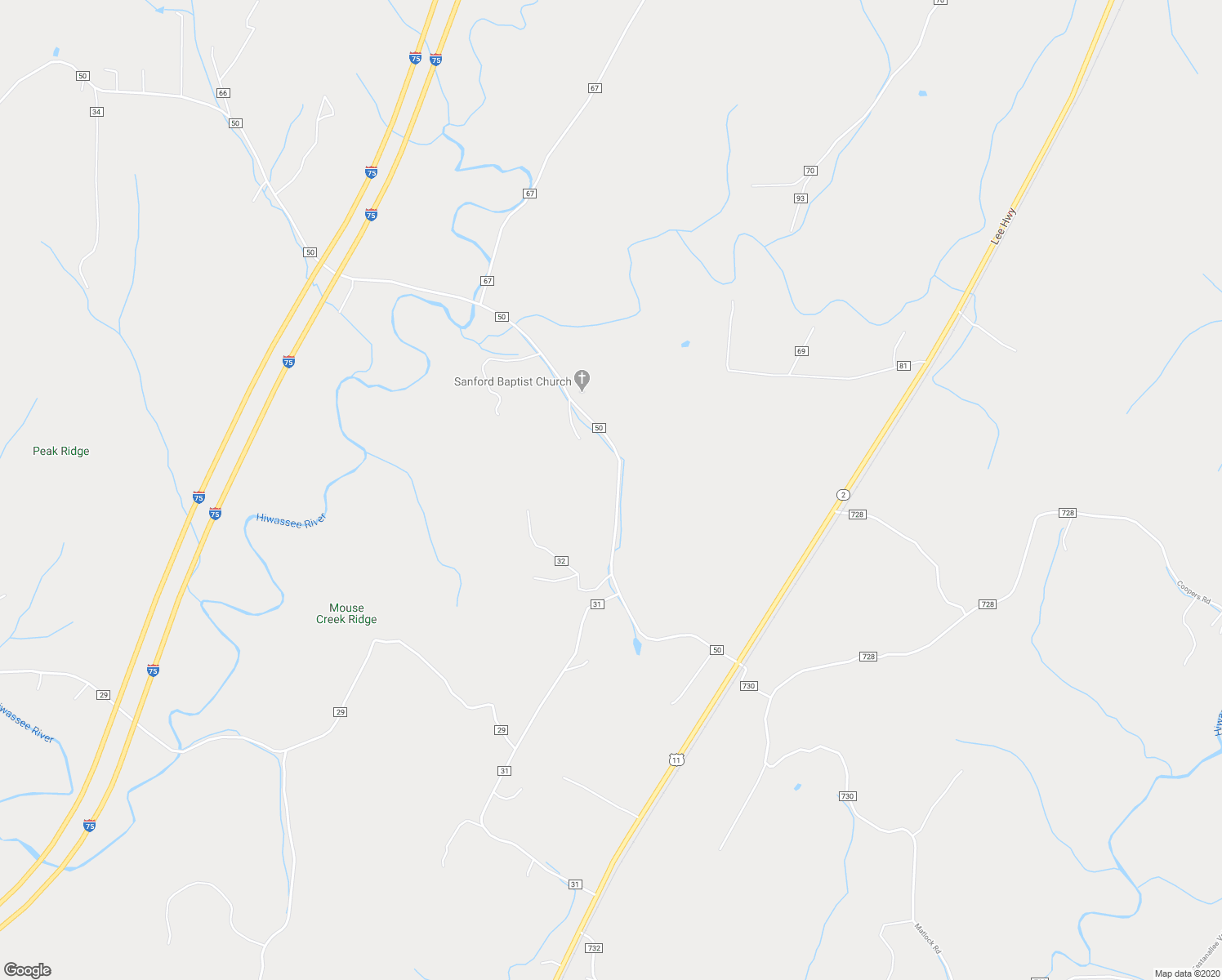 map of restaurants, bars, coffee shops, grocery stores, and more near 2486 County Road 50 in Riceville