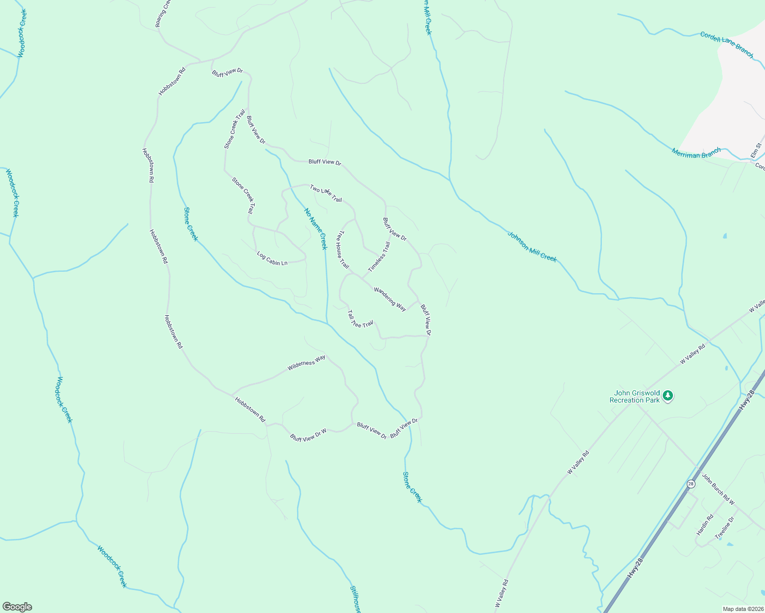map of restaurants, bars, coffee shops, grocery stores, and more near 79 Wandering Way in Dunlap