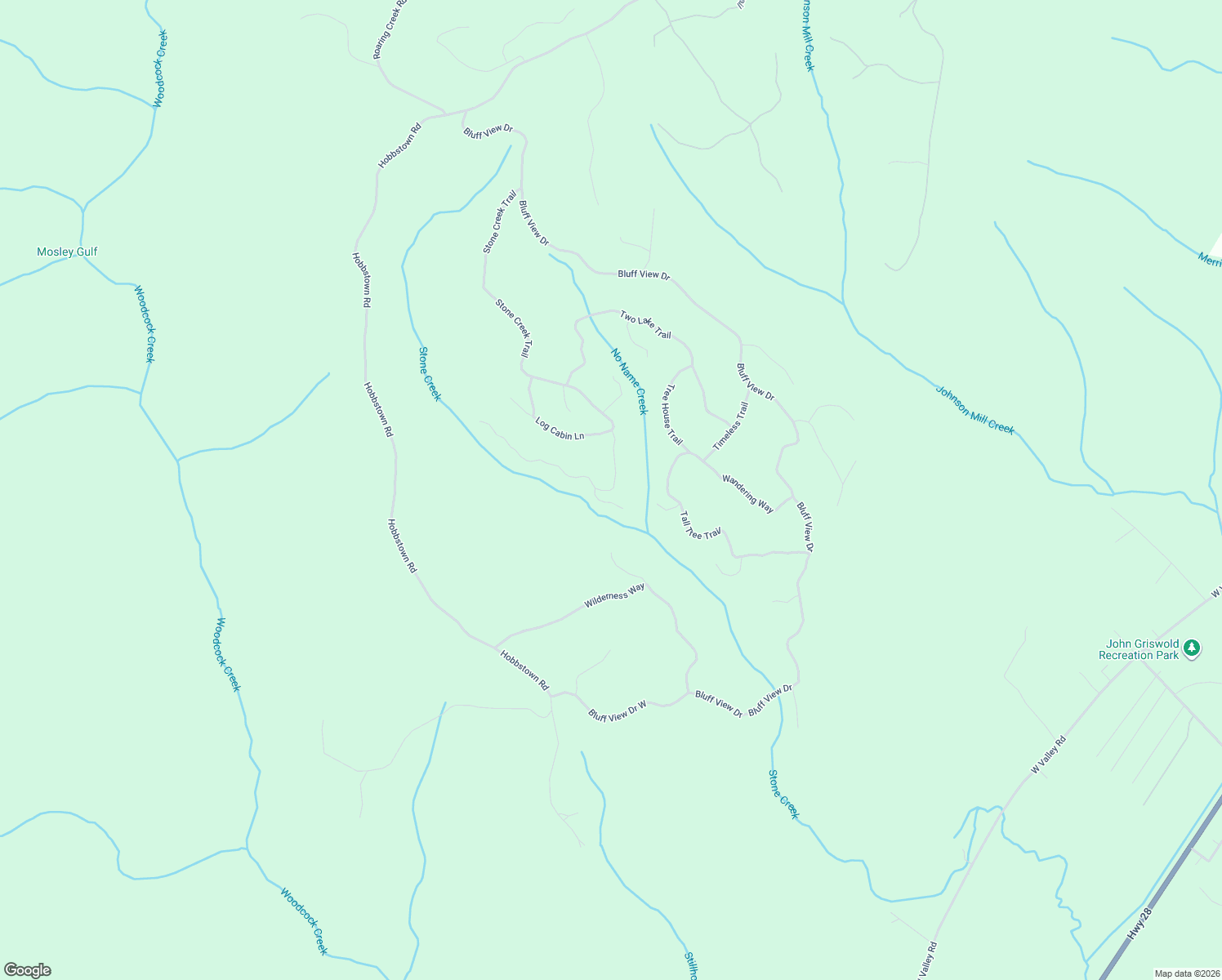 map of restaurants, bars, coffee shops, grocery stores, and more near 289 Deep Woods Drive in Dunlap