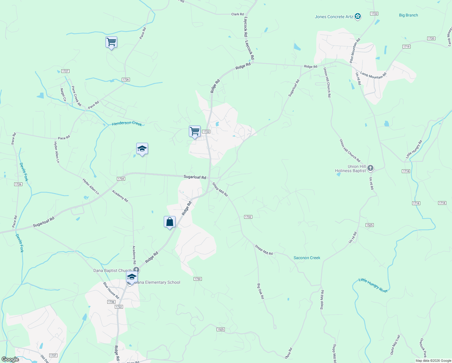 map of restaurants, bars, coffee shops, grocery stores, and more near 56 Star Point Drive in Hendersonville