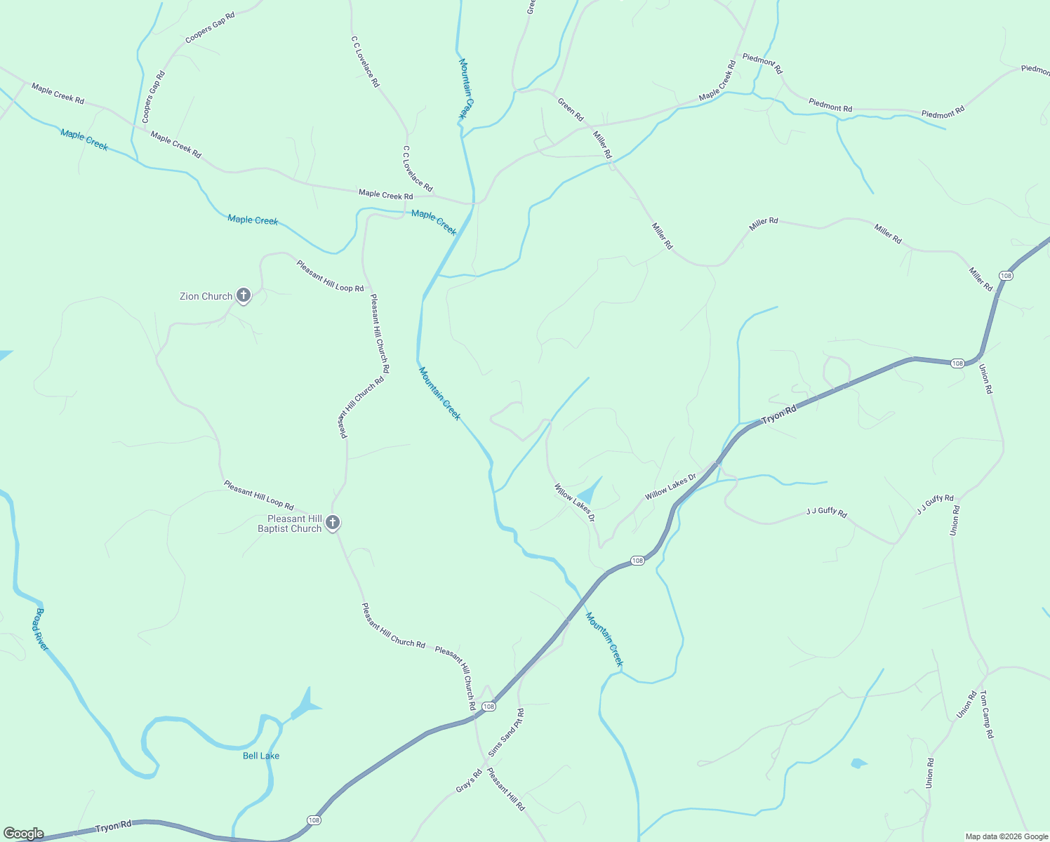 map of restaurants, bars, coffee shops, grocery stores, and more near 776 Willow Lakes Drive in Rutherfordton