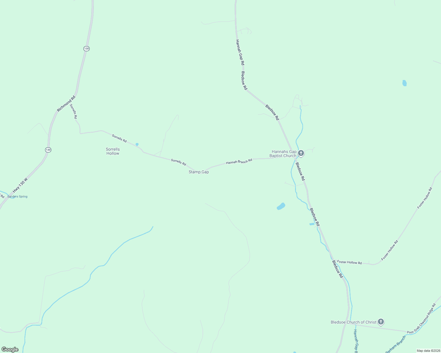 map of restaurants, bars, coffee shops, grocery stores, and more near Hannah Branch Road in Petersburg