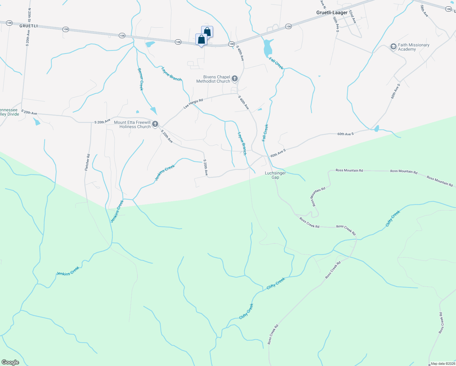 map of restaurants, bars, coffee shops, grocery stores, and more near 2593 South 20th Avenue in Gruetli-Laager