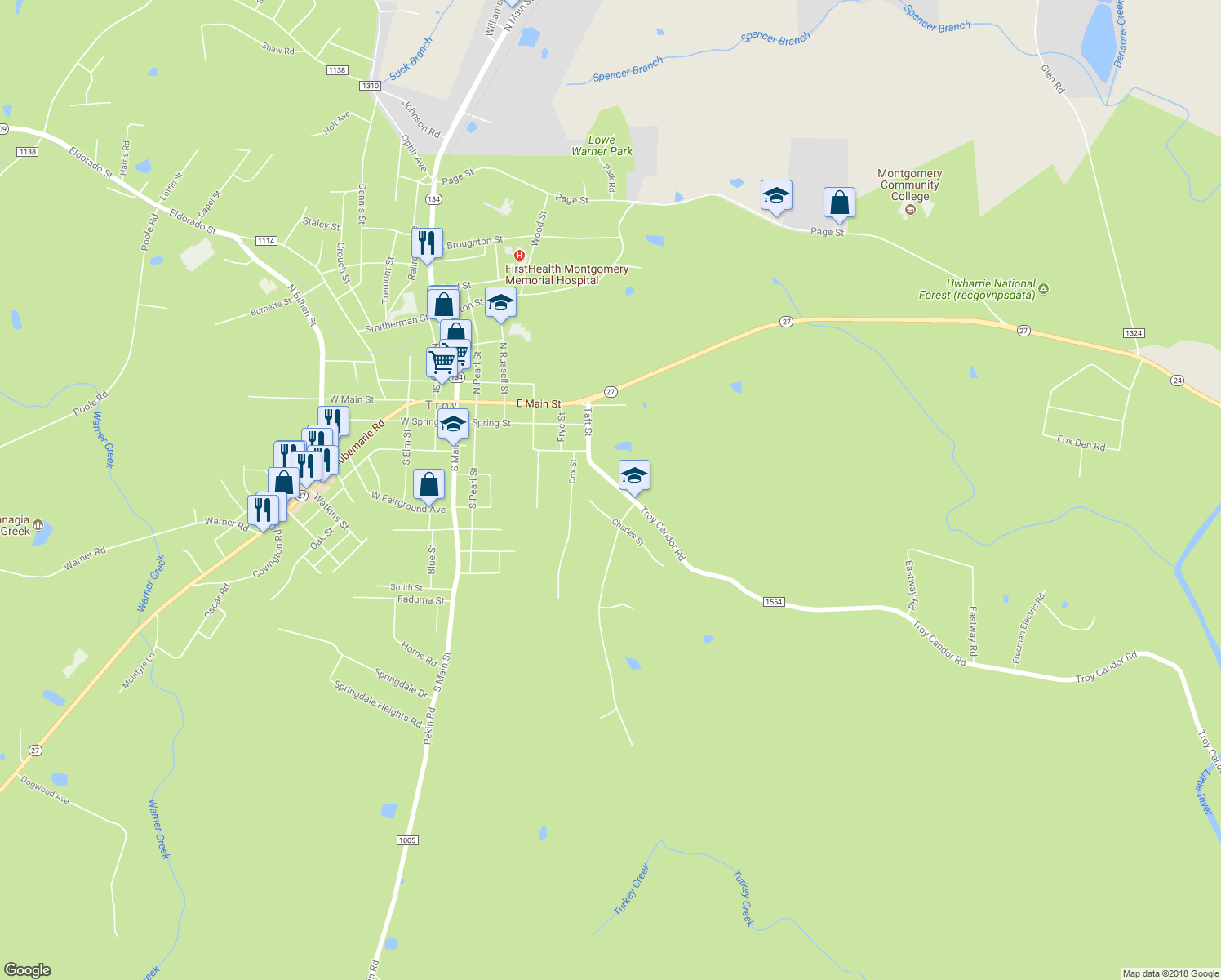 map of restaurants, bars, coffee shops, grocery stores, and more near 312 Taft Street in Troy