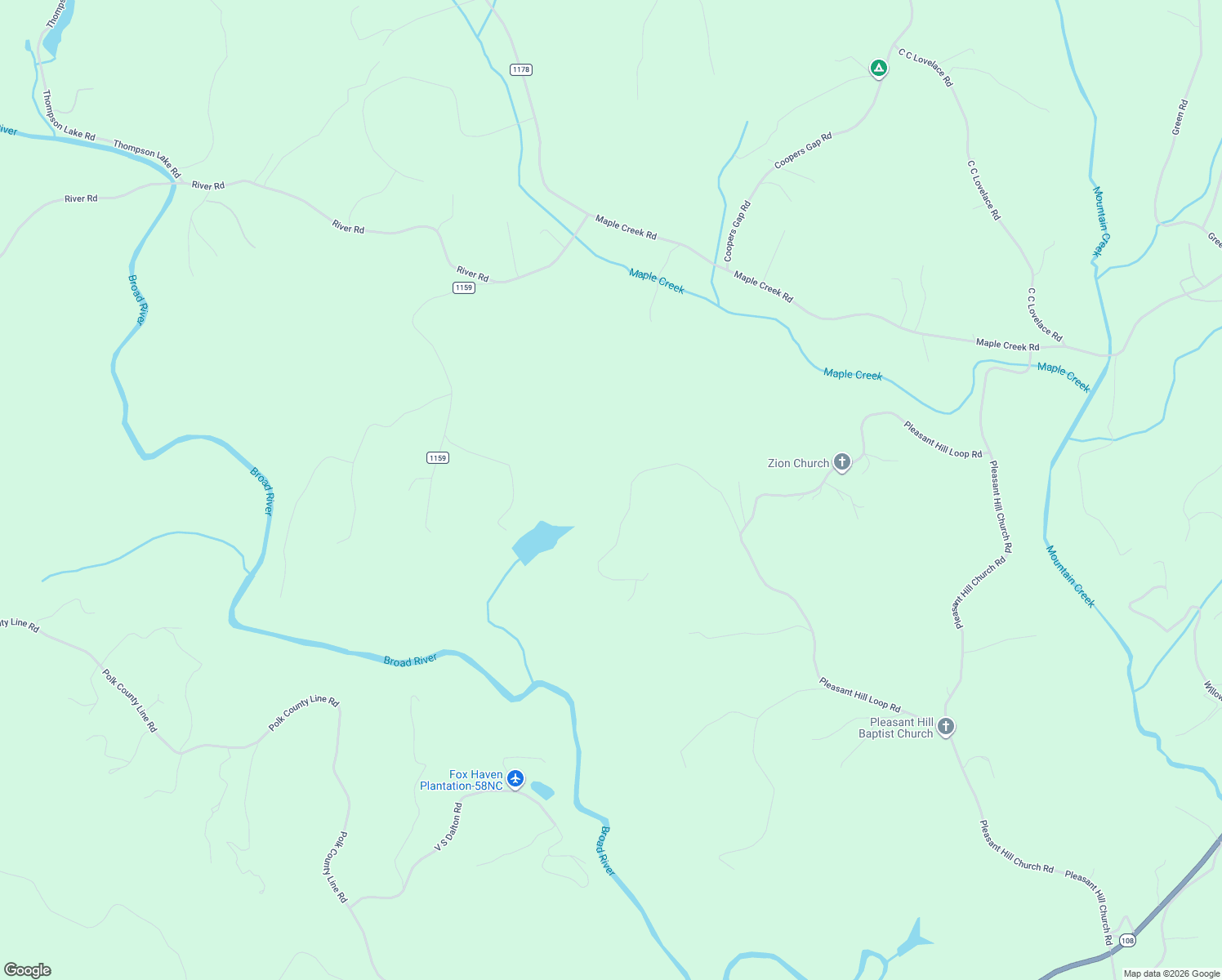 map of restaurants, bars, coffee shops, grocery stores, and more near 300 Springhill Drive in Rutherfordton