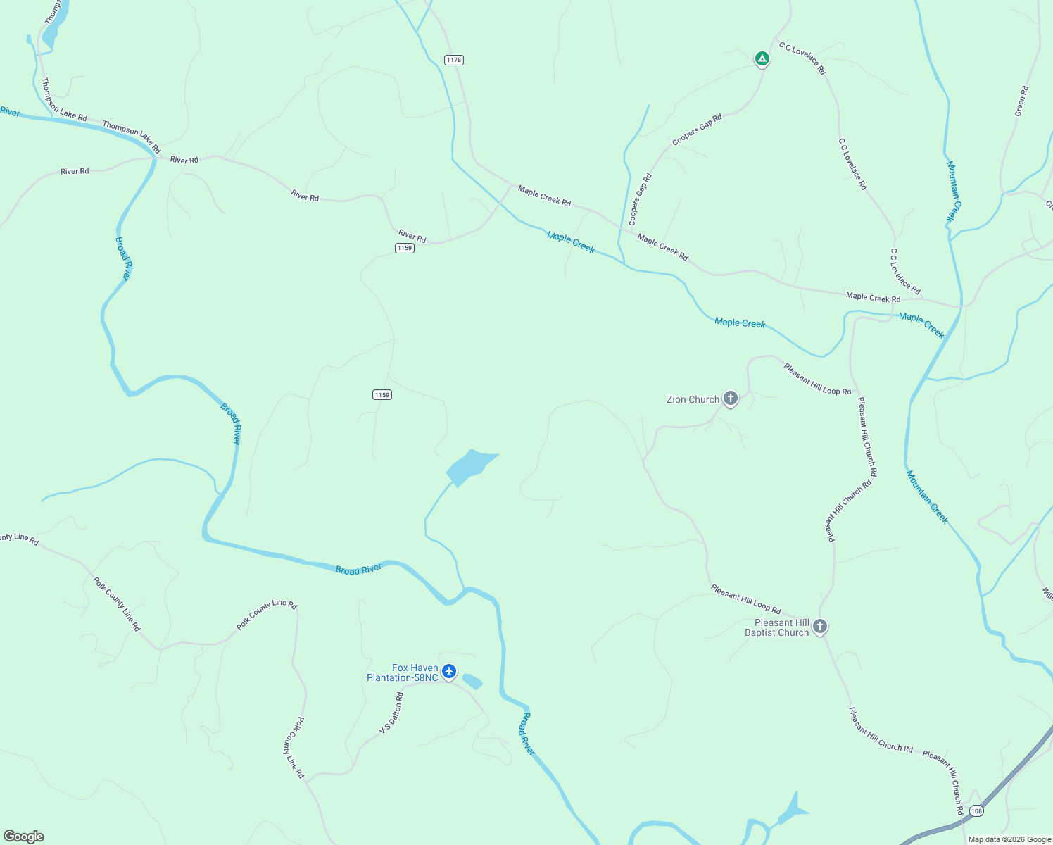map of restaurants, bars, coffee shops, grocery stores, and more near 300 Springhill Drive in Rutherfordton