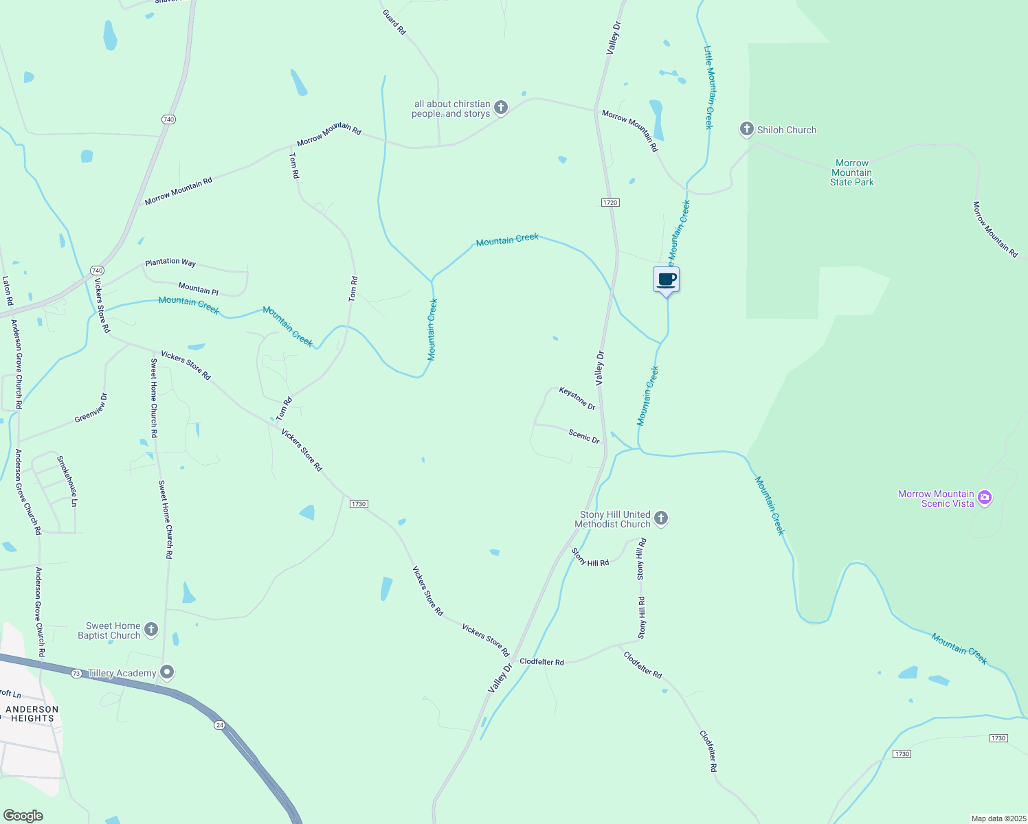 map of restaurants, bars, coffee shops, grocery stores, and more near 30167 Keystone Drive in Albemarle