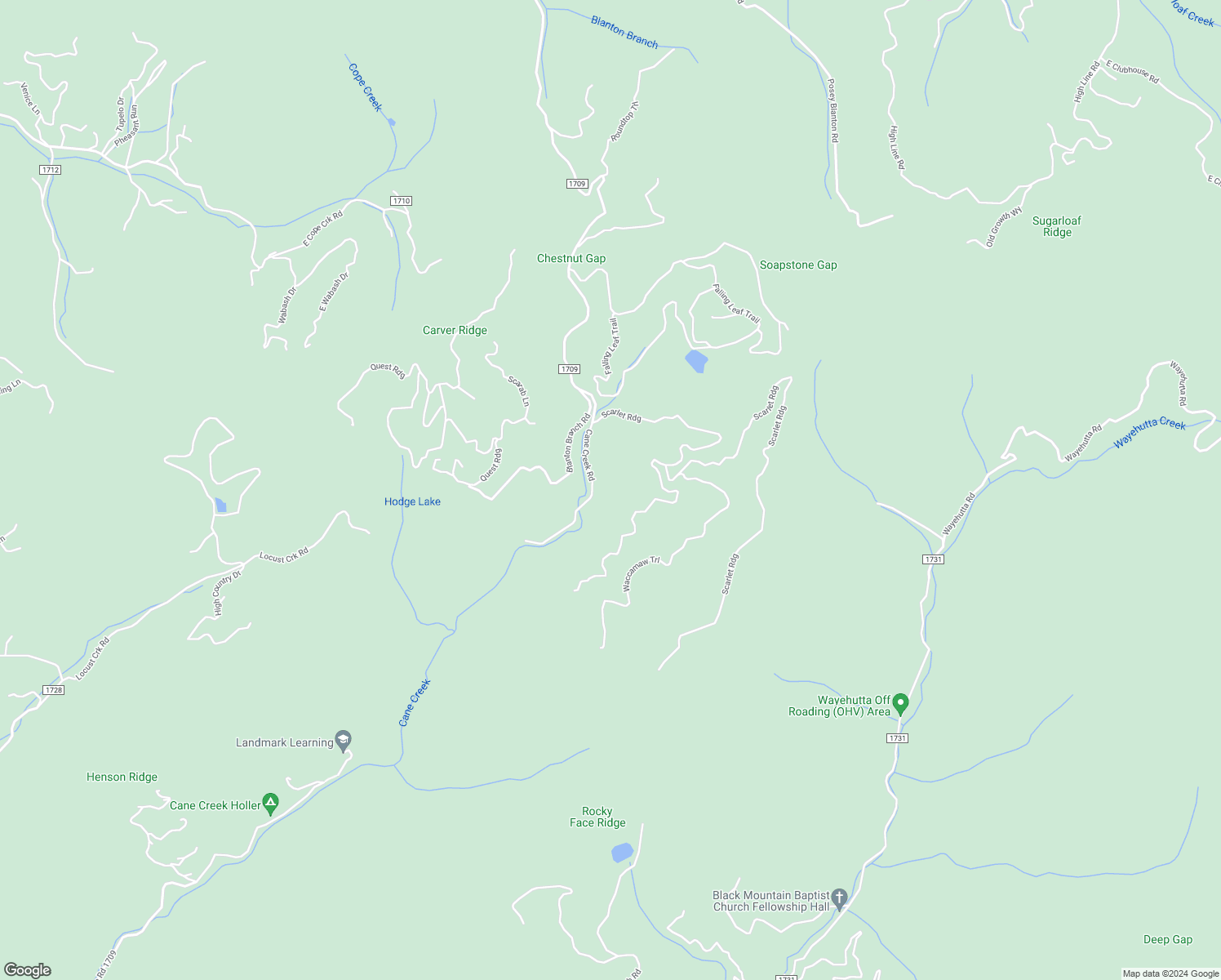 map of restaurants, bars, coffee shops, grocery stores, and more near 2748 Cane Creek Road in Sylva