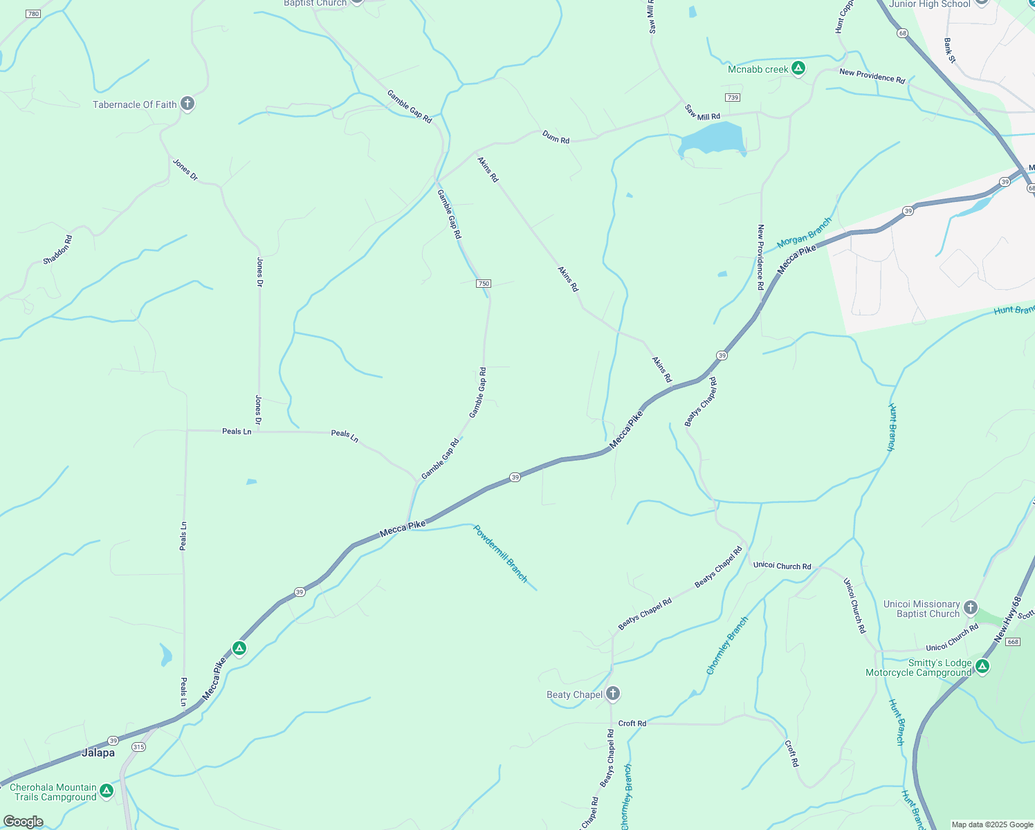 map of restaurants, bars, coffee shops, grocery stores, and more near 985 Gamble Gap Road in Tellico Plains