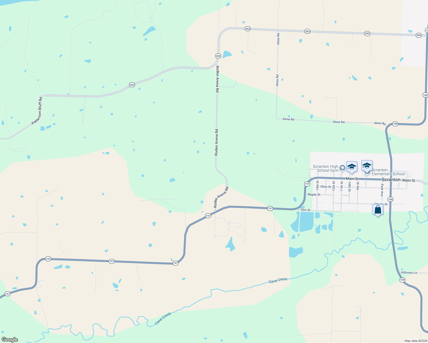 map of restaurants, bars, coffee shops, grocery stores, and more near 517 Rodeo Arena Road in Scranton