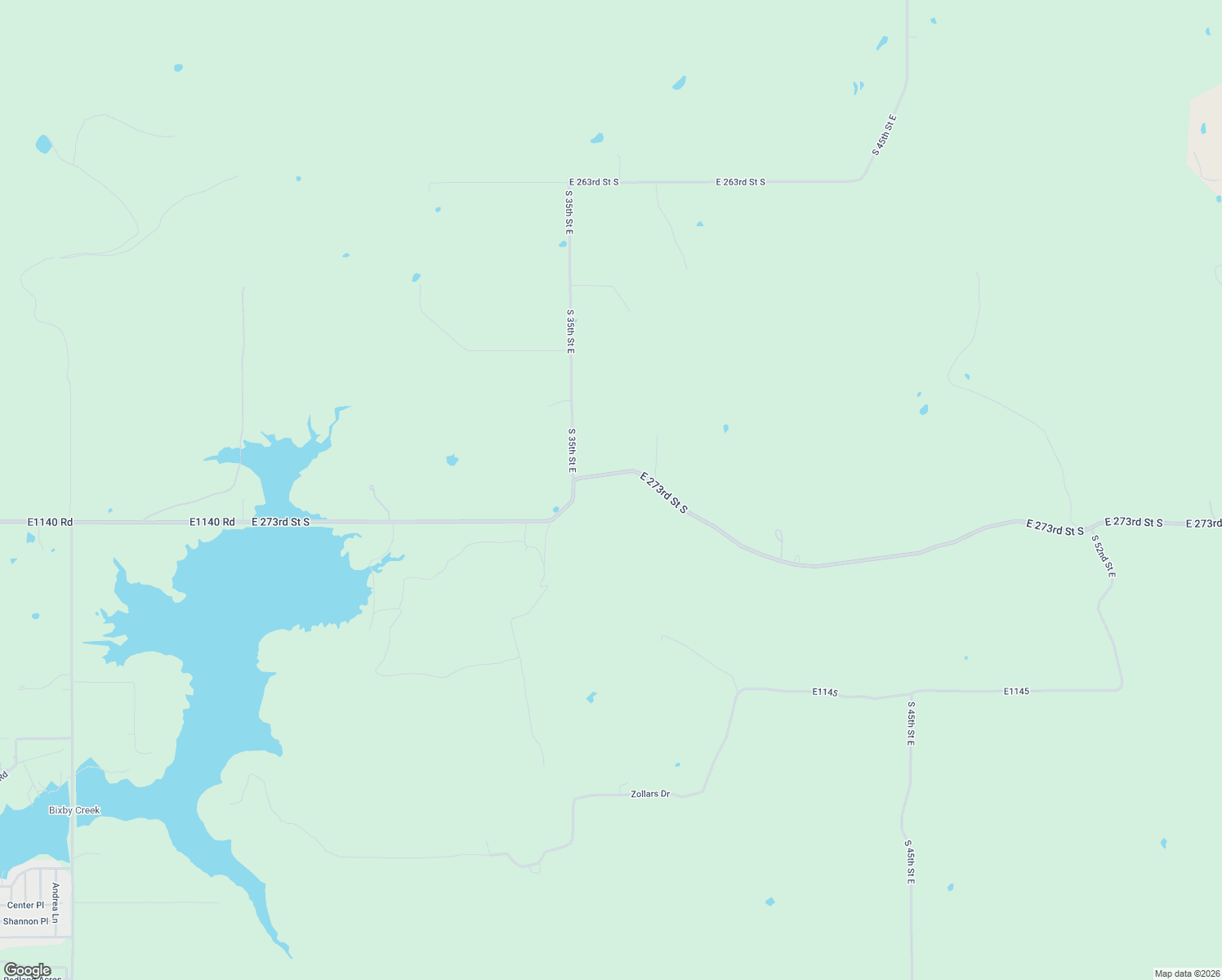 map of restaurants, bars, coffee shops, grocery stores, and more near 3585 East 273rd Street South in Porum