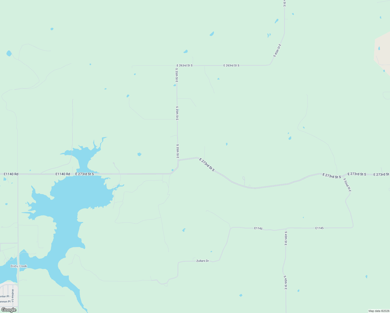 map of restaurants, bars, coffee shops, grocery stores, and more near 3585 East 273rd Street South in Porum