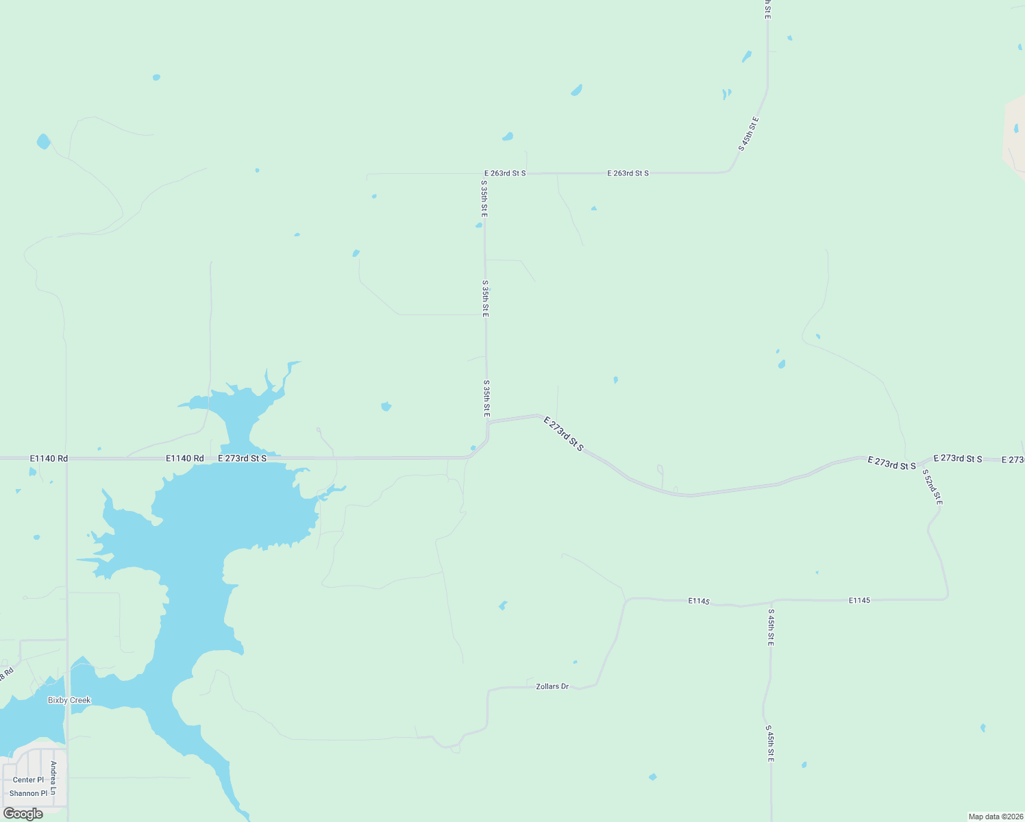 map of restaurants, bars, coffee shops, grocery stores, and more near 3585 East 273rd Street South in Porum