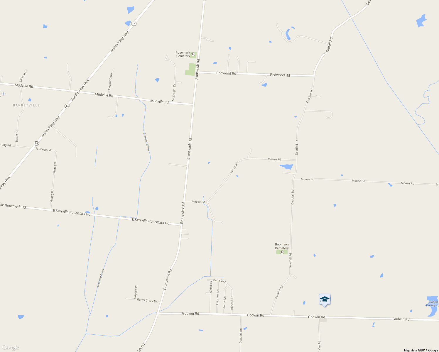 map of restaurants, bars, coffee shops, grocery stores, and more near 9856 Moose Road in Millington