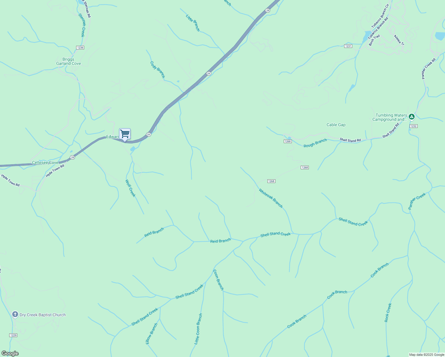 map of restaurants, bars, coffee shops, grocery stores, and more near 2554 Shell Stand Road in Robbinsville