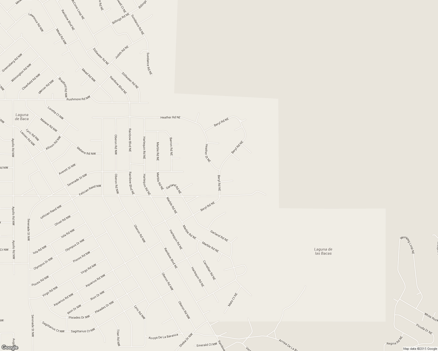 map of restaurants, bars, coffee shops, grocery stores, and more near Beryl Road Northeast in Rio Rancho