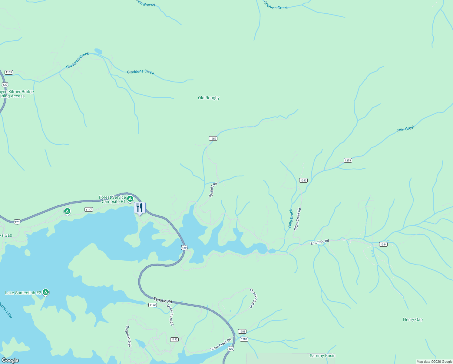 map of restaurants, bars, coffee shops, grocery stores, and more near 227 Hideaway Ridge Trail in Robbinsville