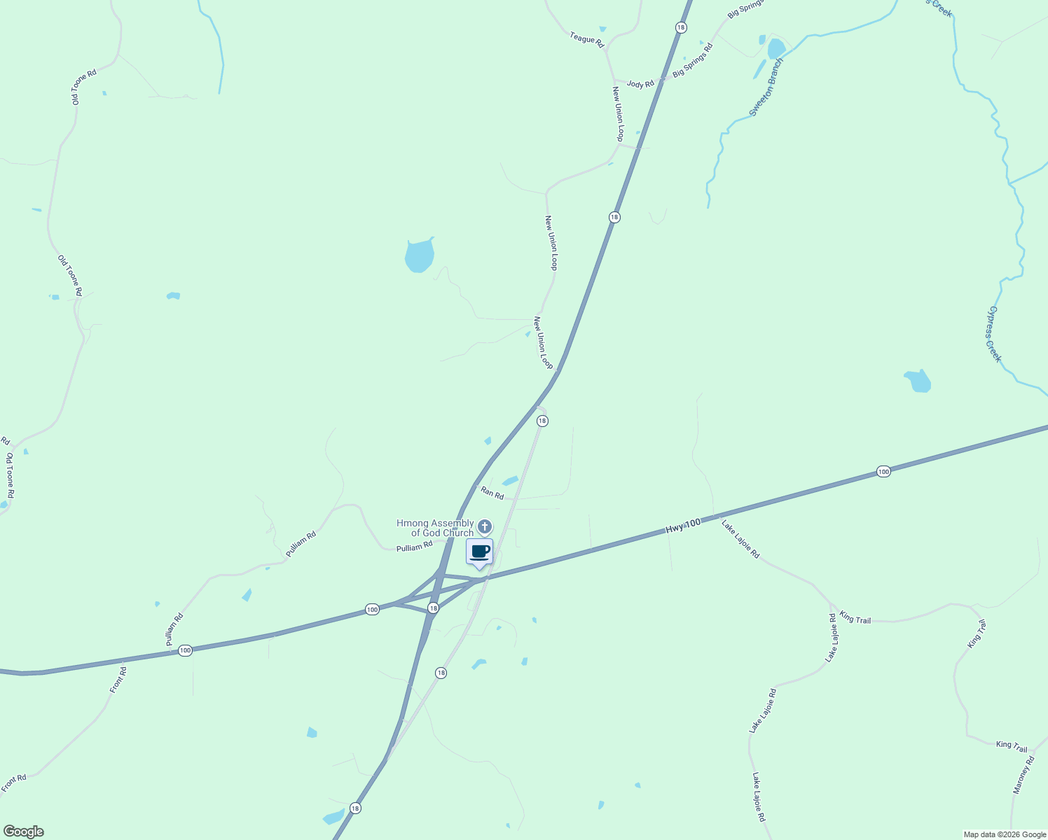 map of restaurants, bars, coffee shops, grocery stores, and more near Tennessee 18 in Toone