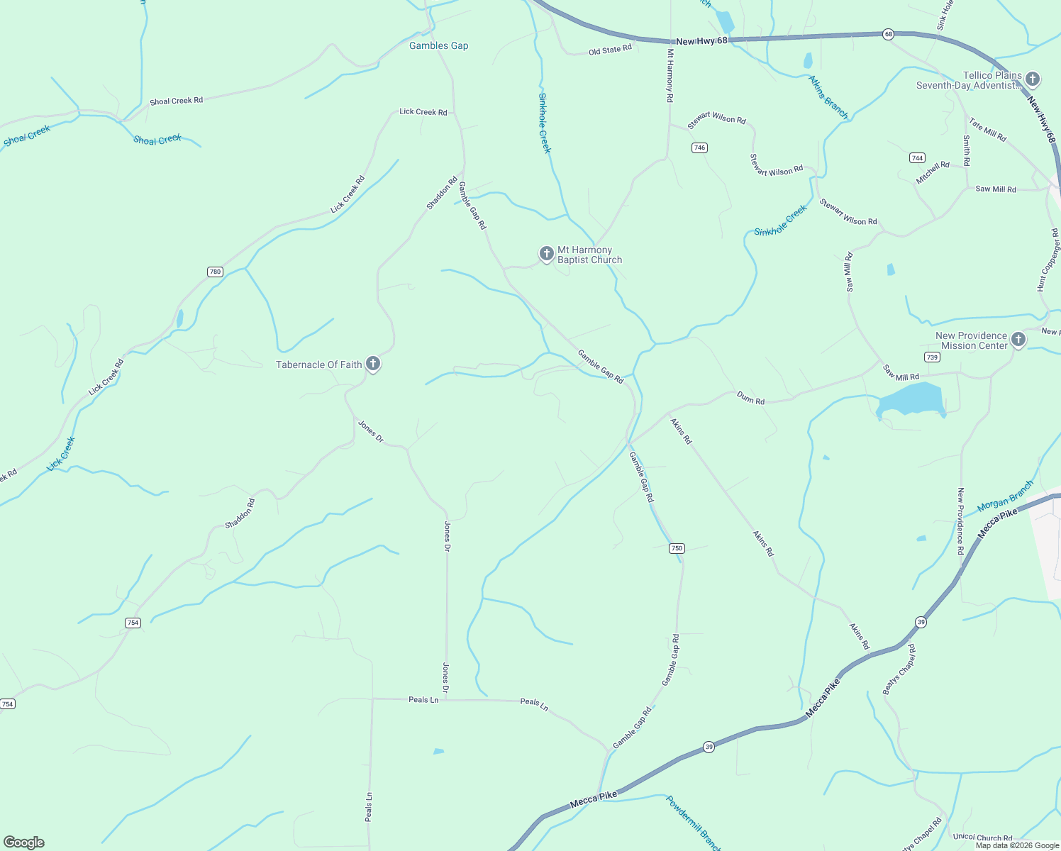 map of restaurants, bars, coffee shops, grocery stores, and more near 650 Gamble Gap Road in Tellico Plains
