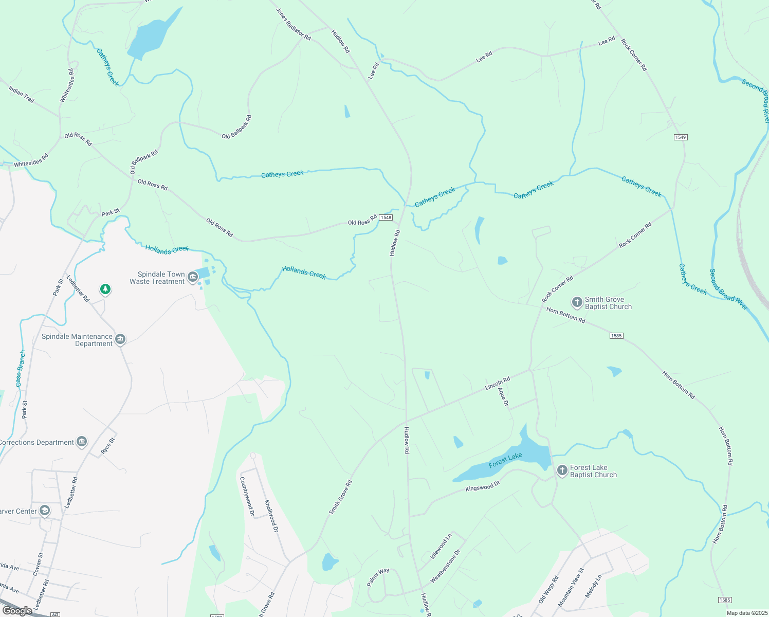 map of restaurants, bars, coffee shops, grocery stores, and more near 184 Meadow Creek Drive in Forest City