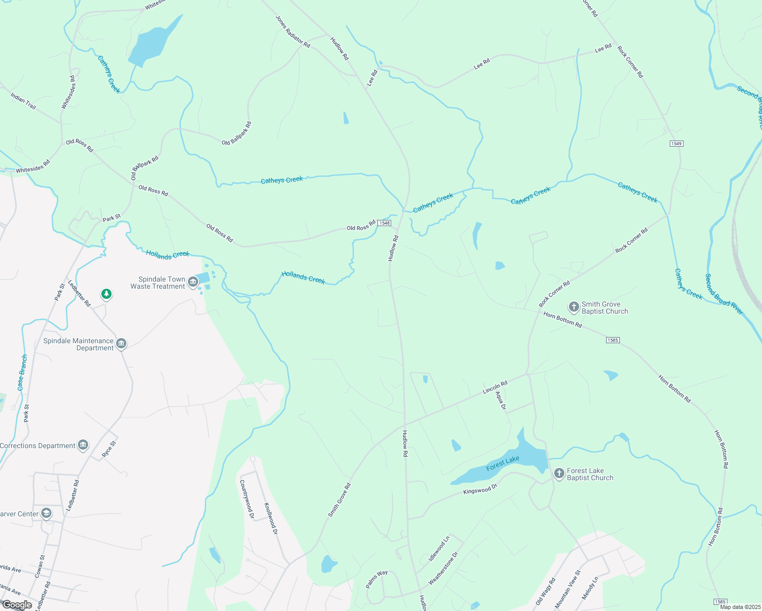 map of restaurants, bars, coffee shops, grocery stores, and more near 184 Meadow Creek Drive in Forest City