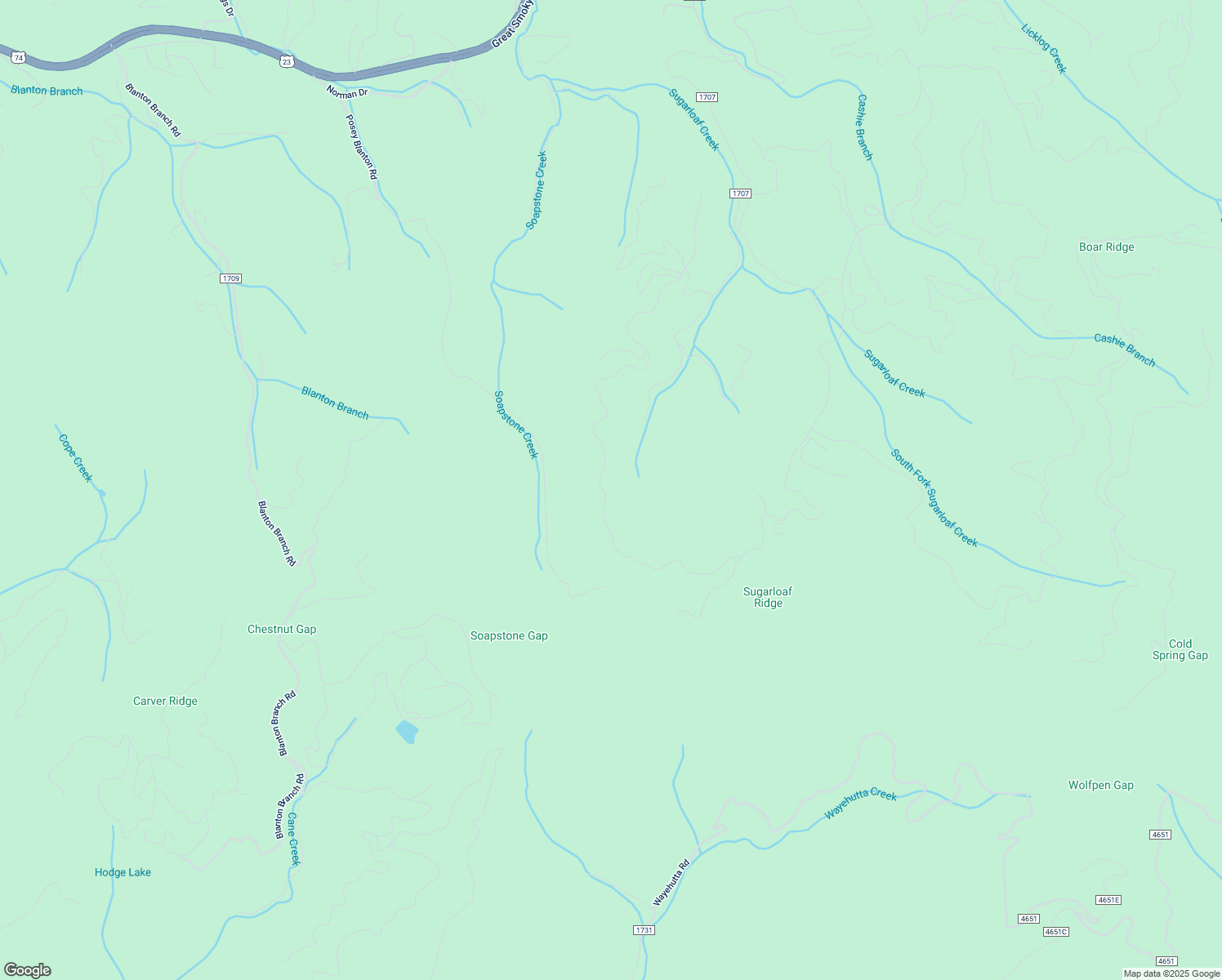 map of restaurants, bars, coffee shops, grocery stores, and more near 1155 High Line Road in Sylva