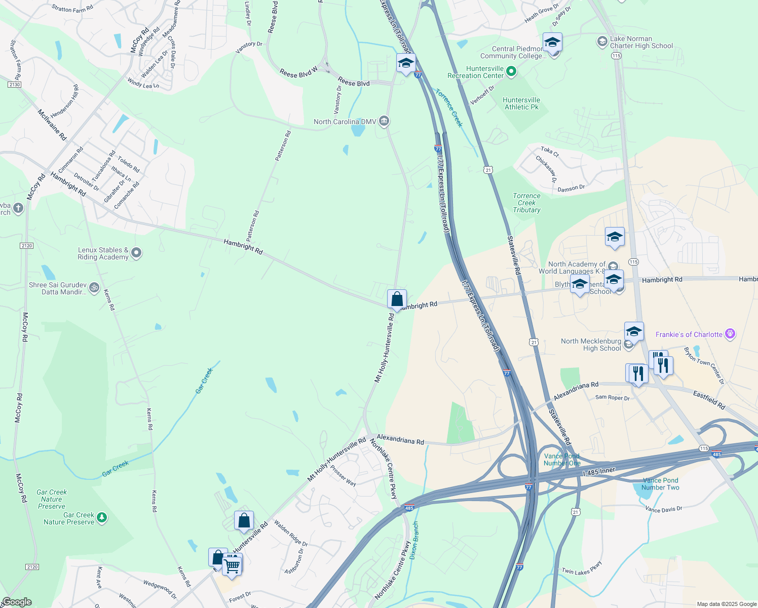 10998 Hambright Road, Huntersville NC Walk Score