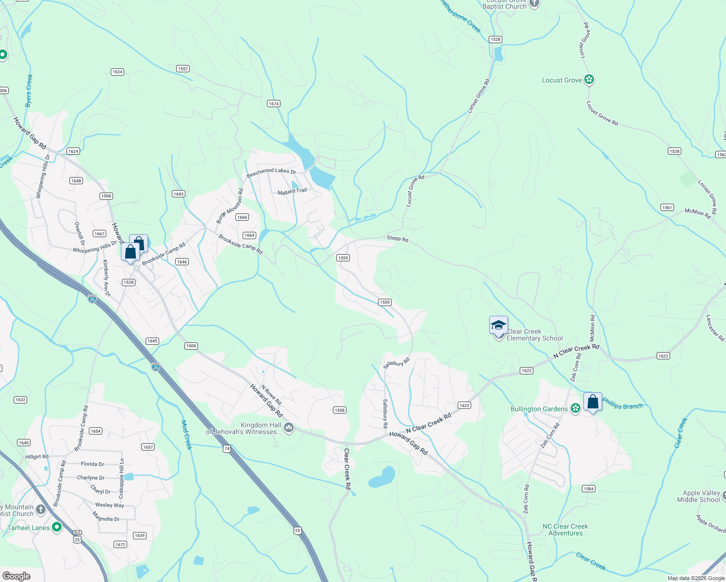map of restaurants, bars, coffee shops, grocery stores, and more near 699 Salisbury Road in Hendersonville