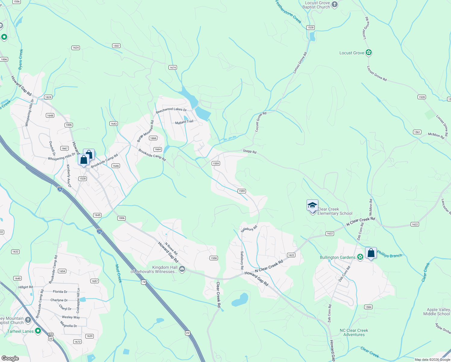 map of restaurants, bars, coffee shops, grocery stores, and more near 699 Salisbury Road in Hendersonville