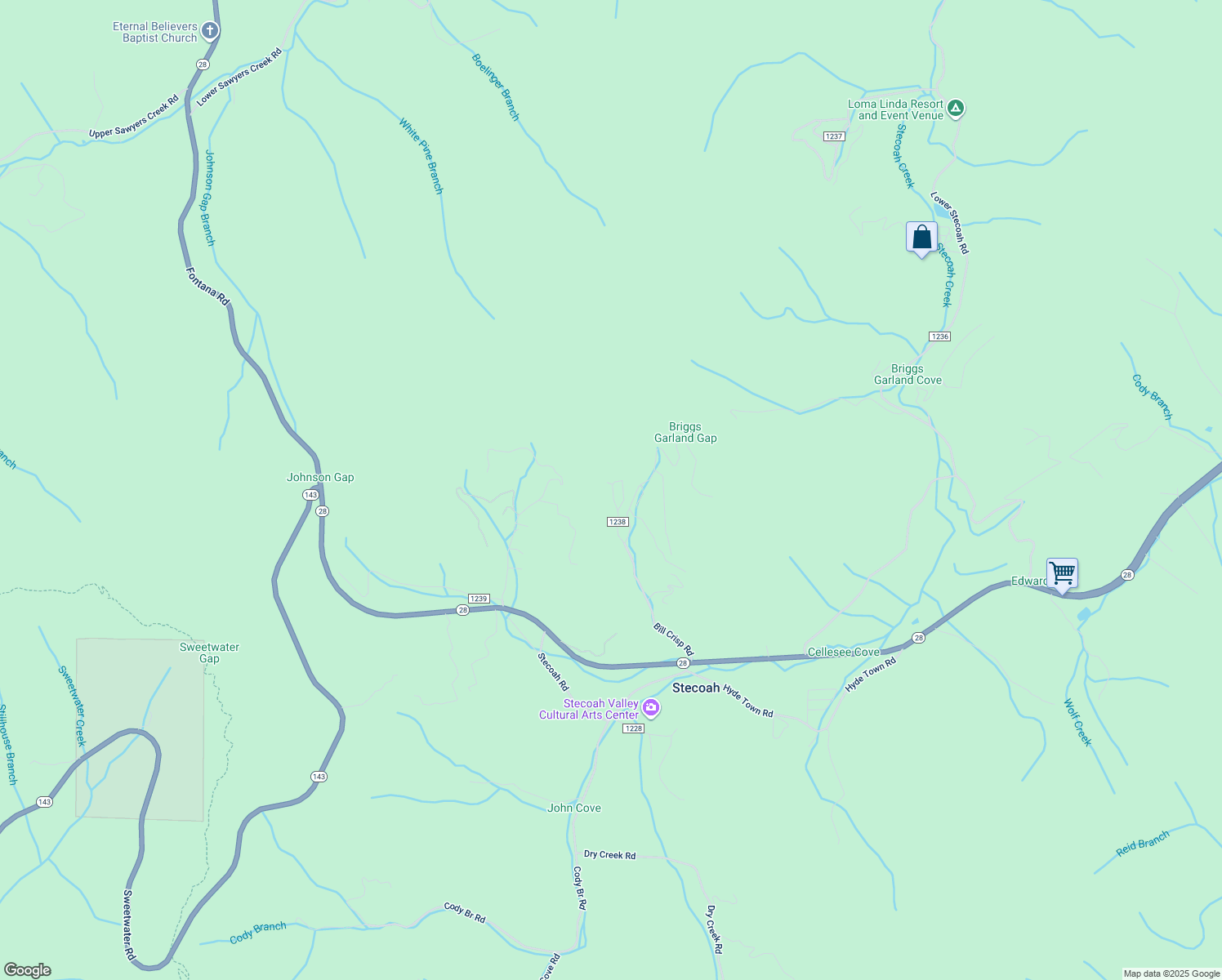 map of restaurants, bars, coffee shops, grocery stores, and more near 545 Bill Crisp Road in Robbinsville
