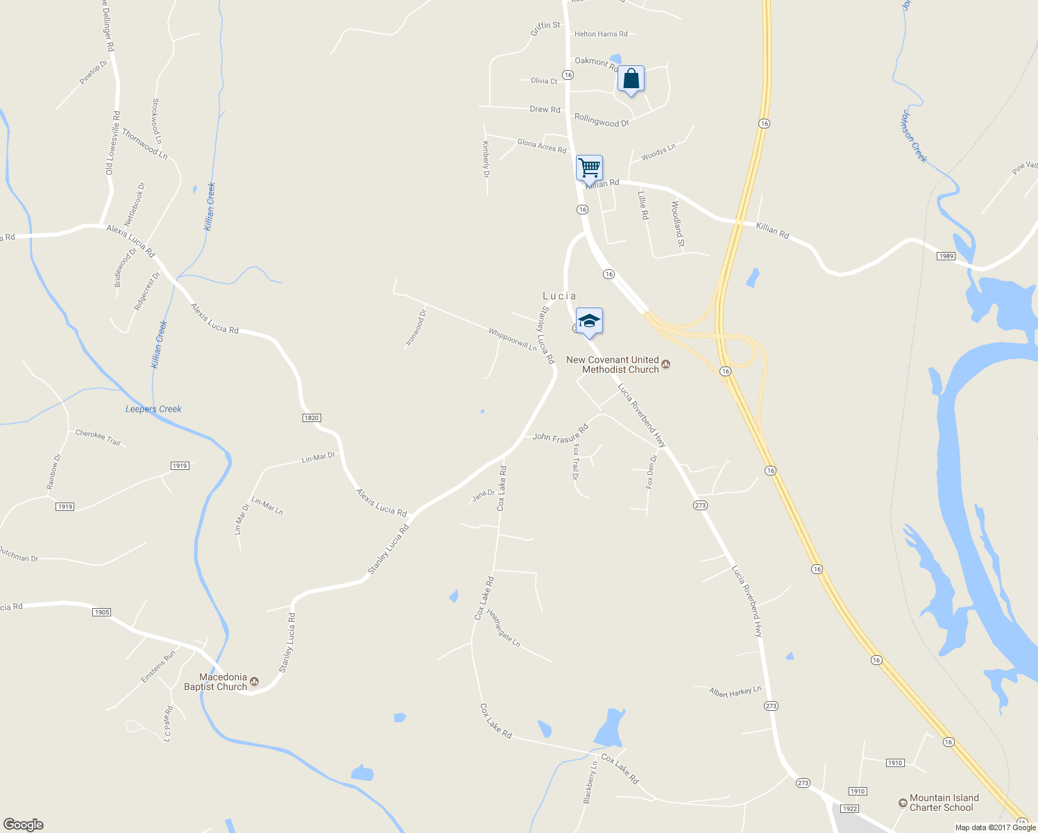 map of restaurants, bars, coffee shops, grocery stores, and more near 2511 Stanley Lucia Road in Mount Holly
