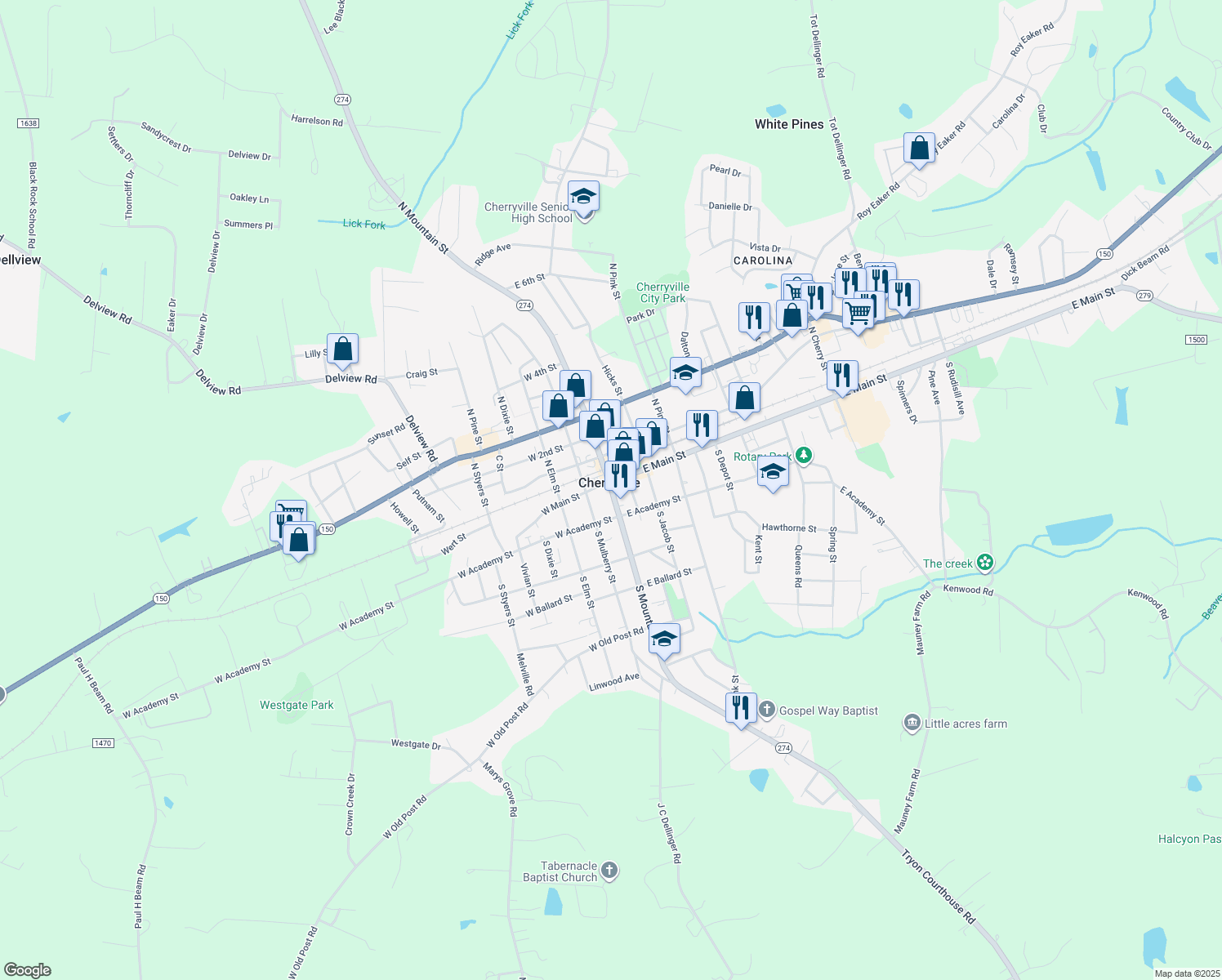 North Carolina 274, Cherryville NC Walk Score