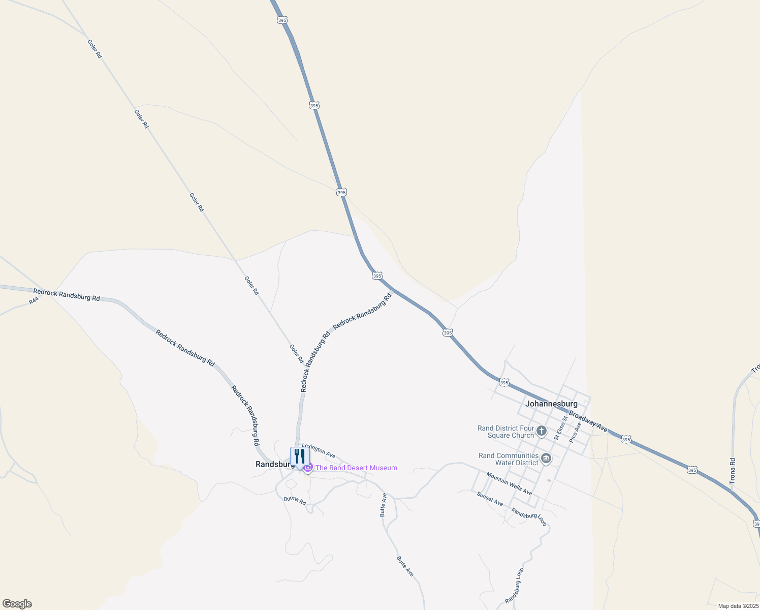 map of restaurants, bars, coffee shops, grocery stores, and more near 2 Redrock Randsburg Road in Johannesburg