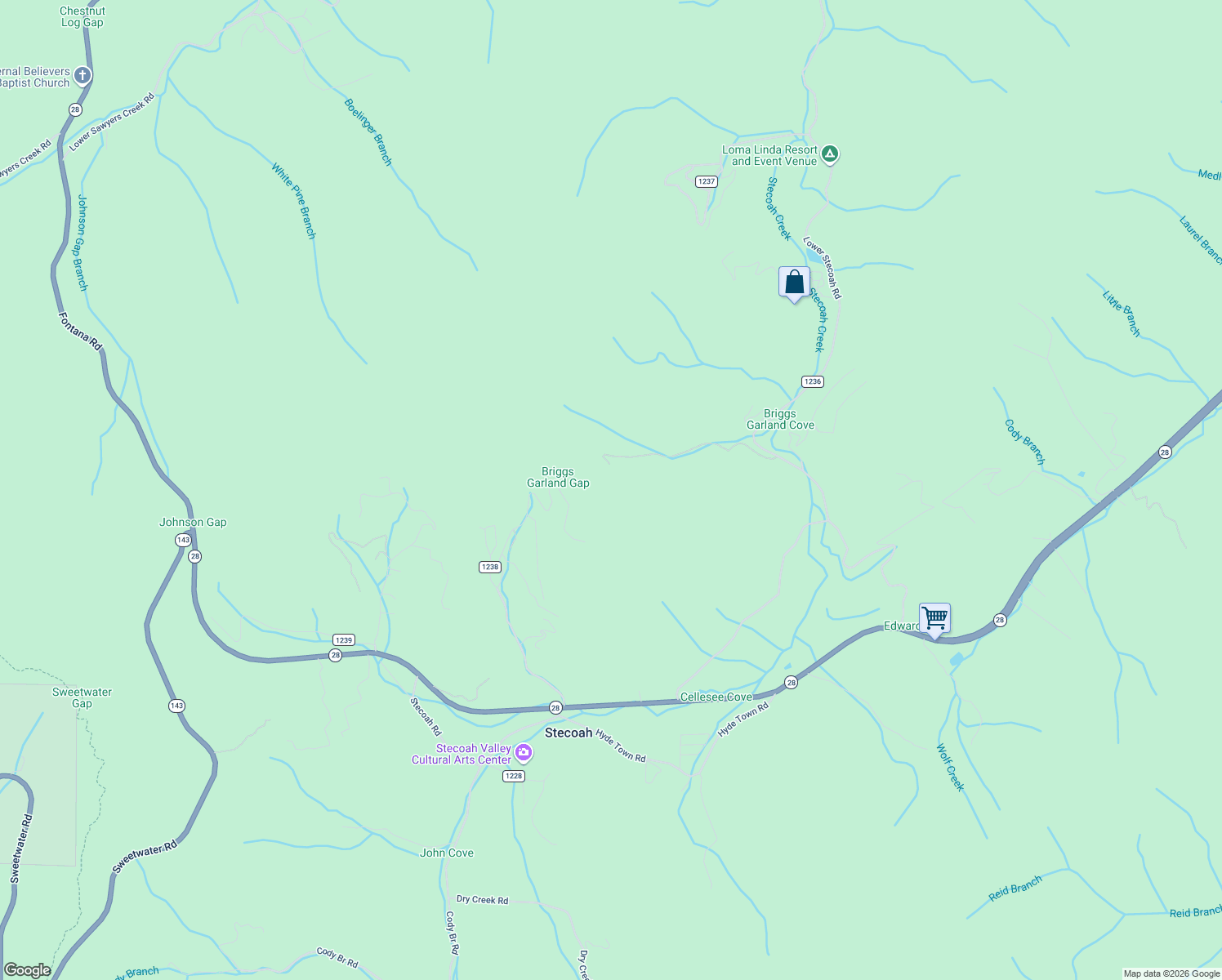 map of restaurants, bars, coffee shops, grocery stores, and more near 770 Briggs Cove Road in Robbinsville