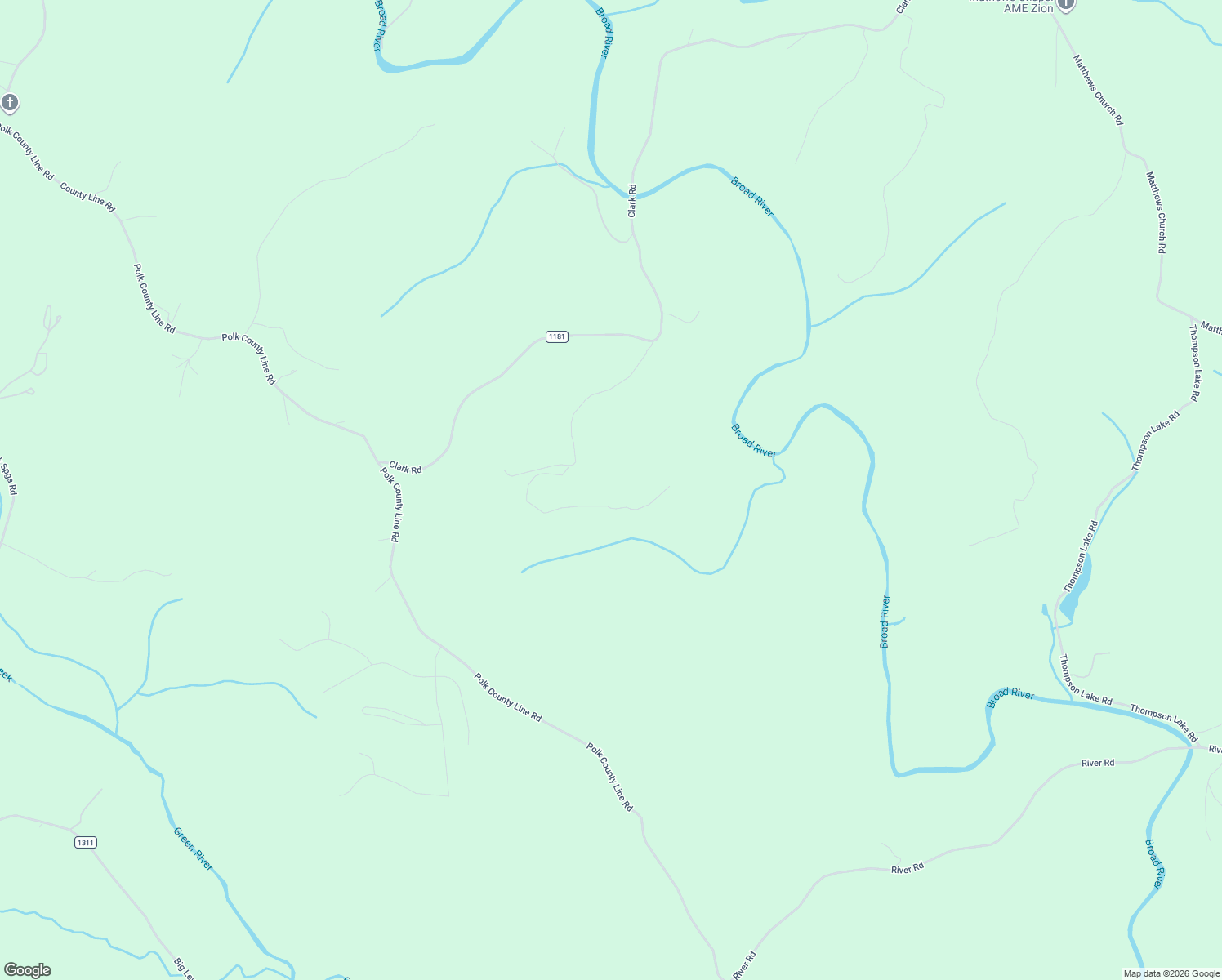 map of restaurants, bars, coffee shops, grocery stores, and more near 1175 Carmel Ridge in Rutherfordton
