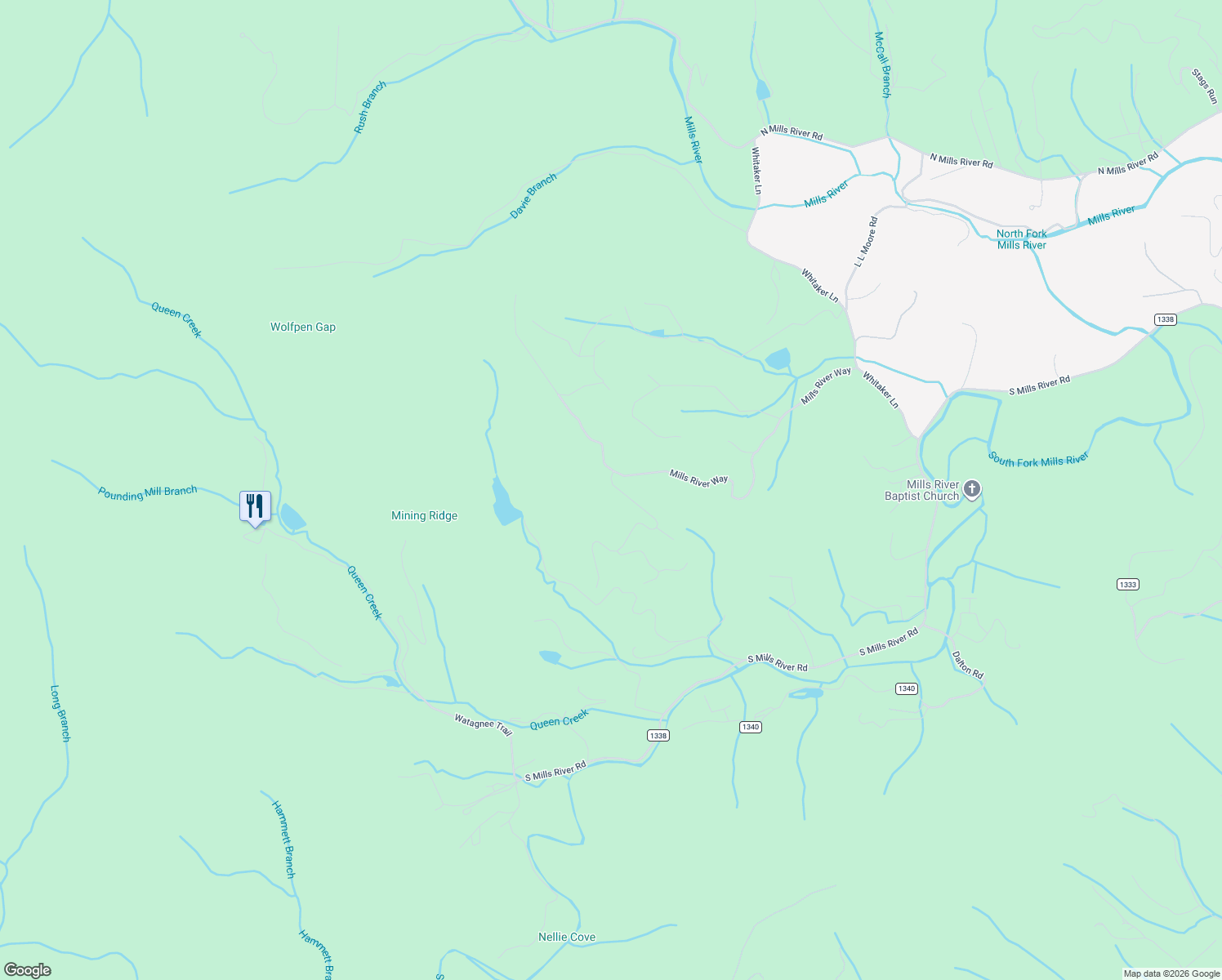 map of restaurants, bars, coffee shops, grocery stores, and more near 48 Stonefly Drive in Horse Shoe