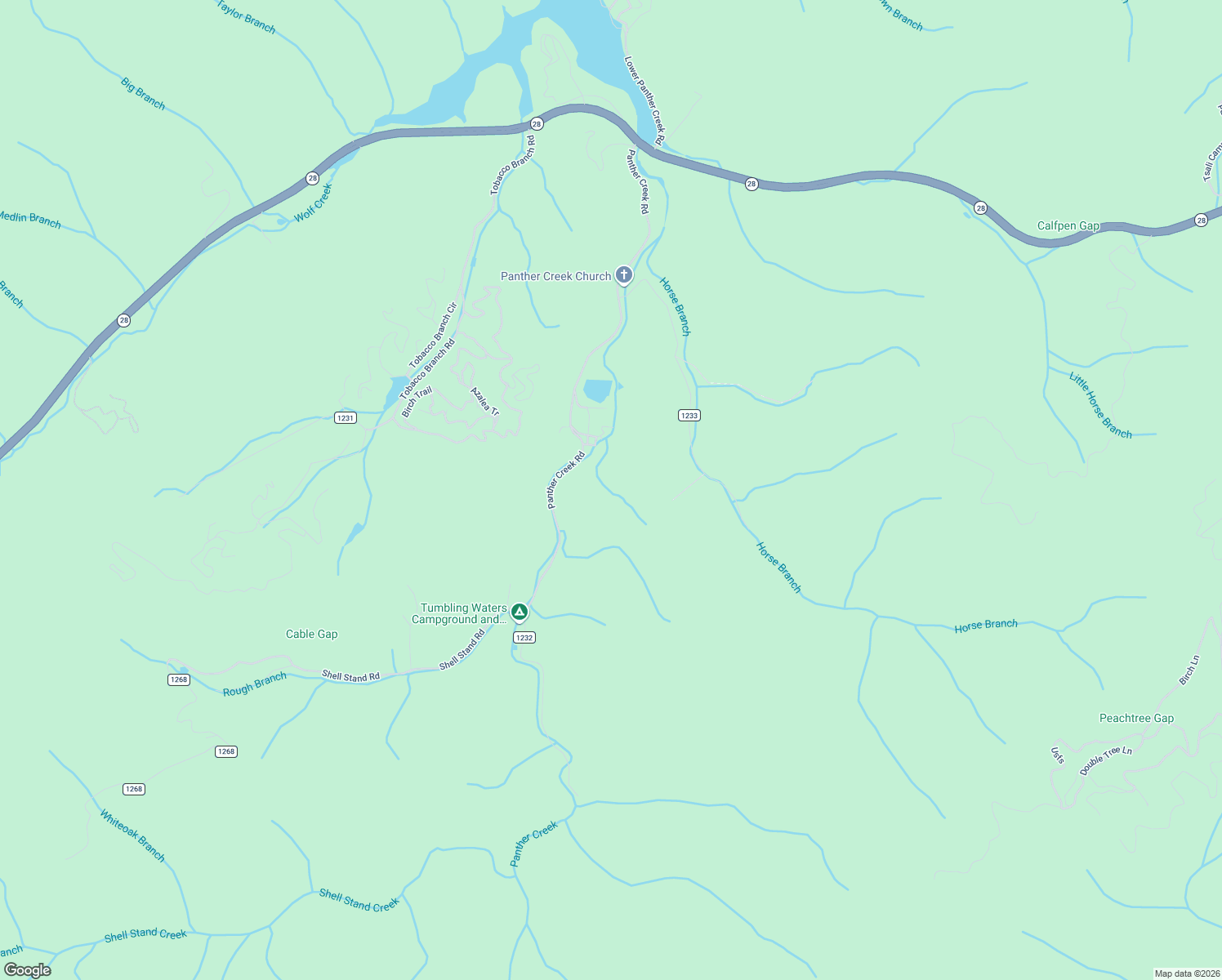 map of restaurants, bars, coffee shops, grocery stores, and more near 1107 Panther Creek Road in Almond