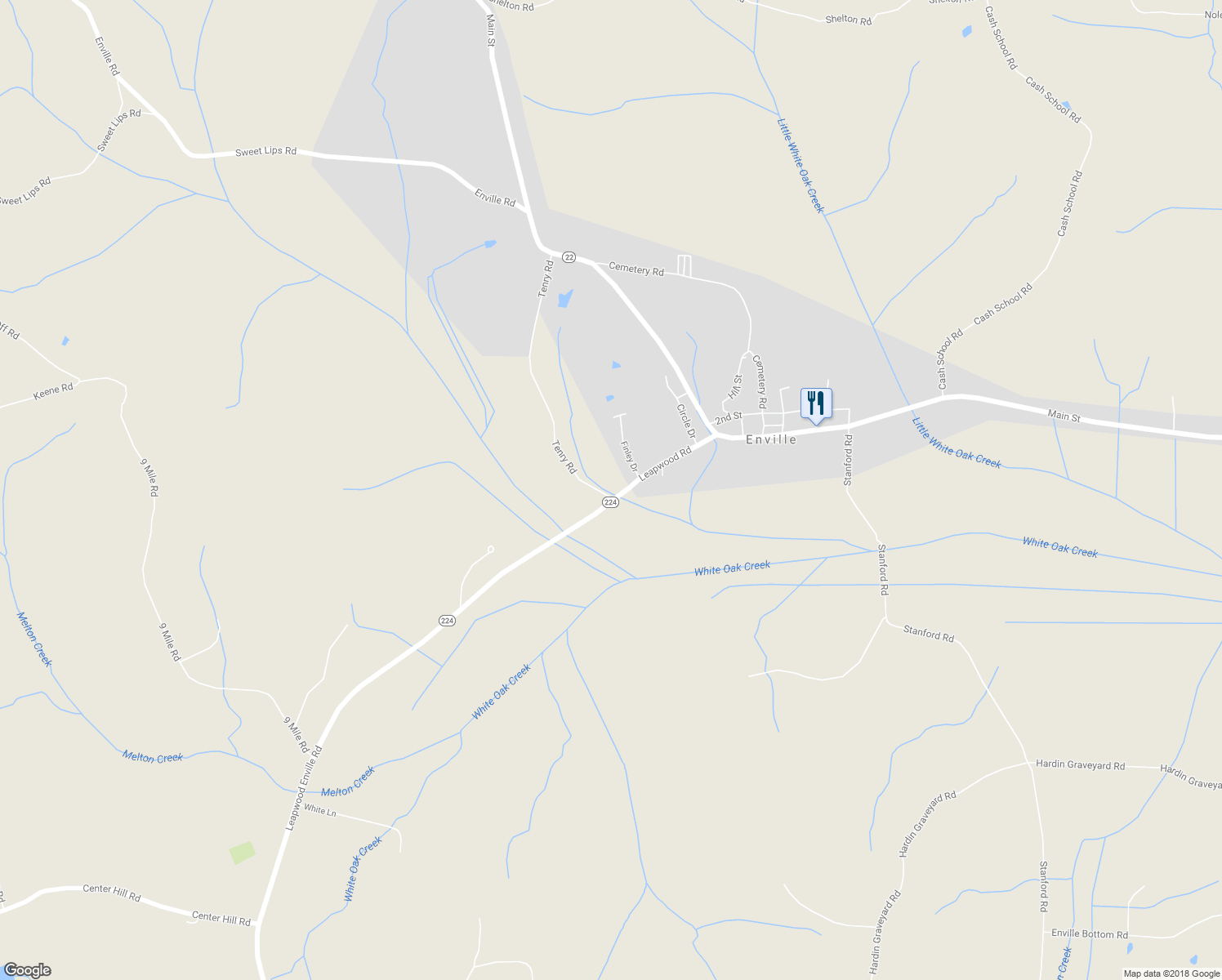 map of restaurants, bars, coffee shops, grocery stores, and more near 12686 Leapwood Enville Road in Enville