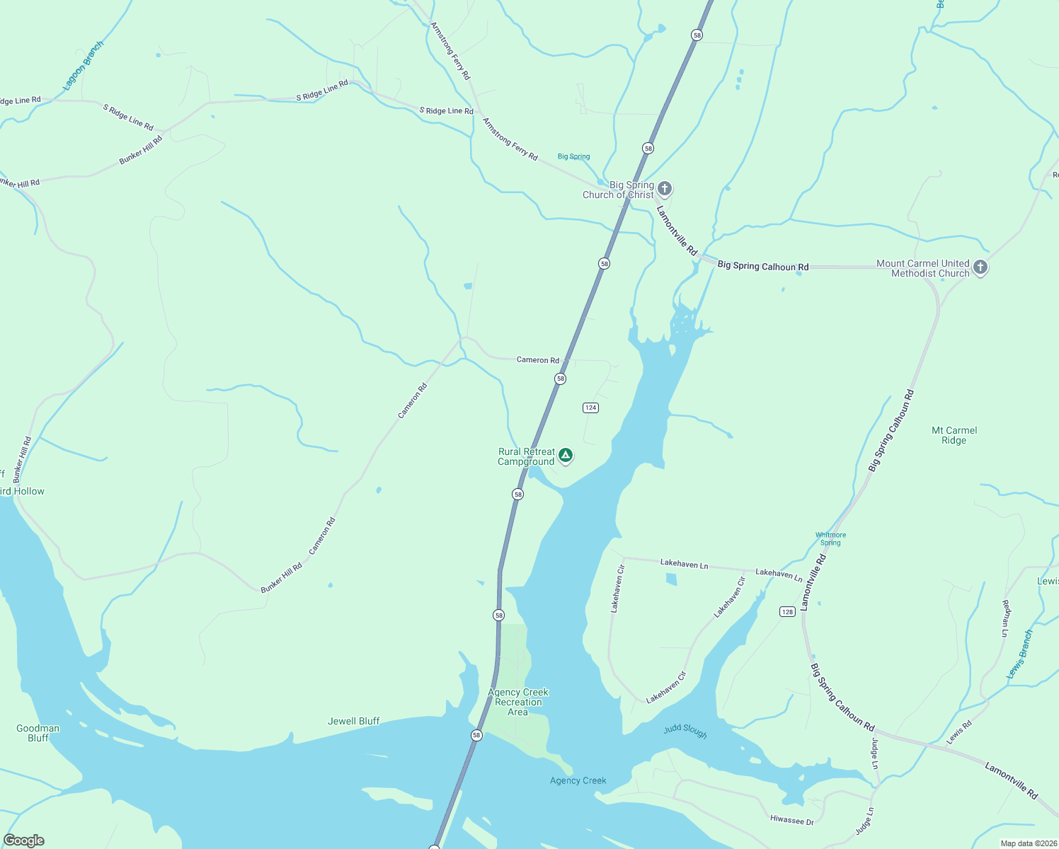 map of restaurants, bars, coffee shops, grocery stores, and more near 5625 Highway 58 in Decatur