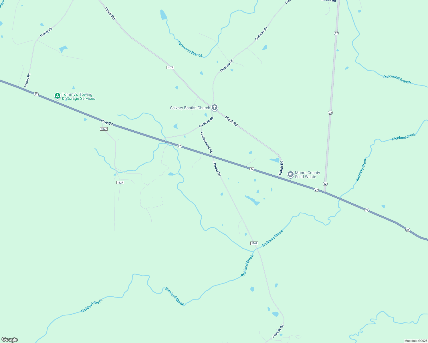 map of restaurants, bars, coffee shops, grocery stores, and more near 150 J Dowdy Road in Carthage