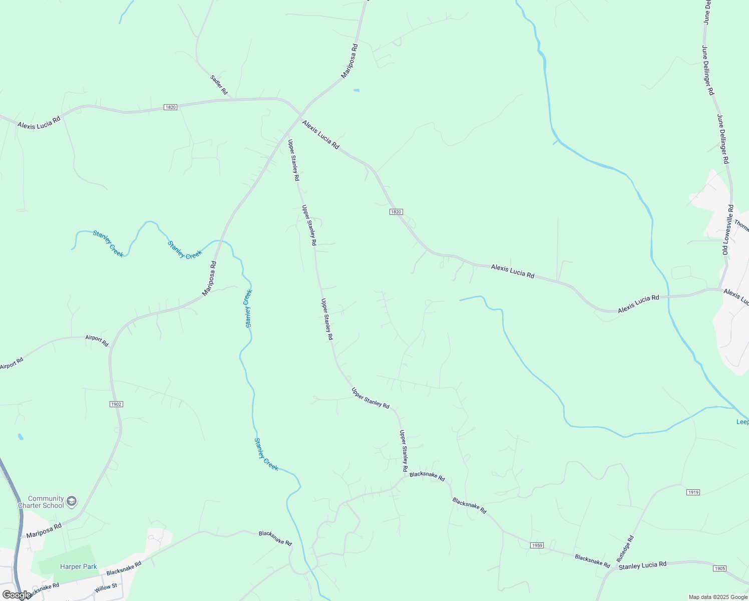 map of restaurants, bars, coffee shops, grocery stores, and more near 151 Fox Run Lane in Stanley