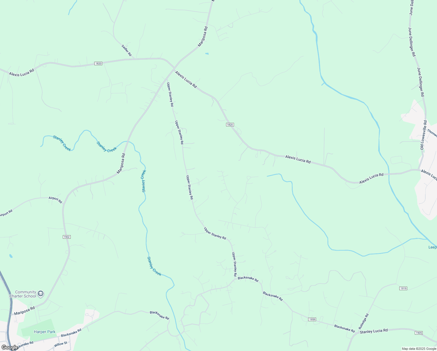 map of restaurants, bars, coffee shops, grocery stores, and more near 151 Fox Run Lane in Stanley