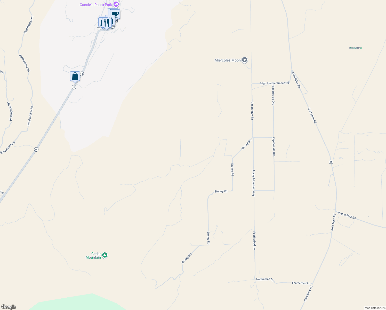 map of restaurants, bars, coffee shops, grocery stores, and more near 27 Hanuman Road in Los Cerrillos