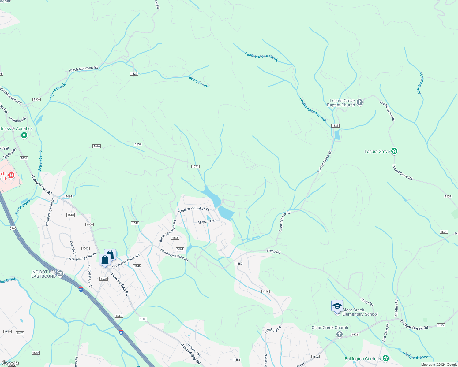 map of restaurants, bars, coffee shops, grocery stores, and more near 71 Willow Bend in Hendersonville