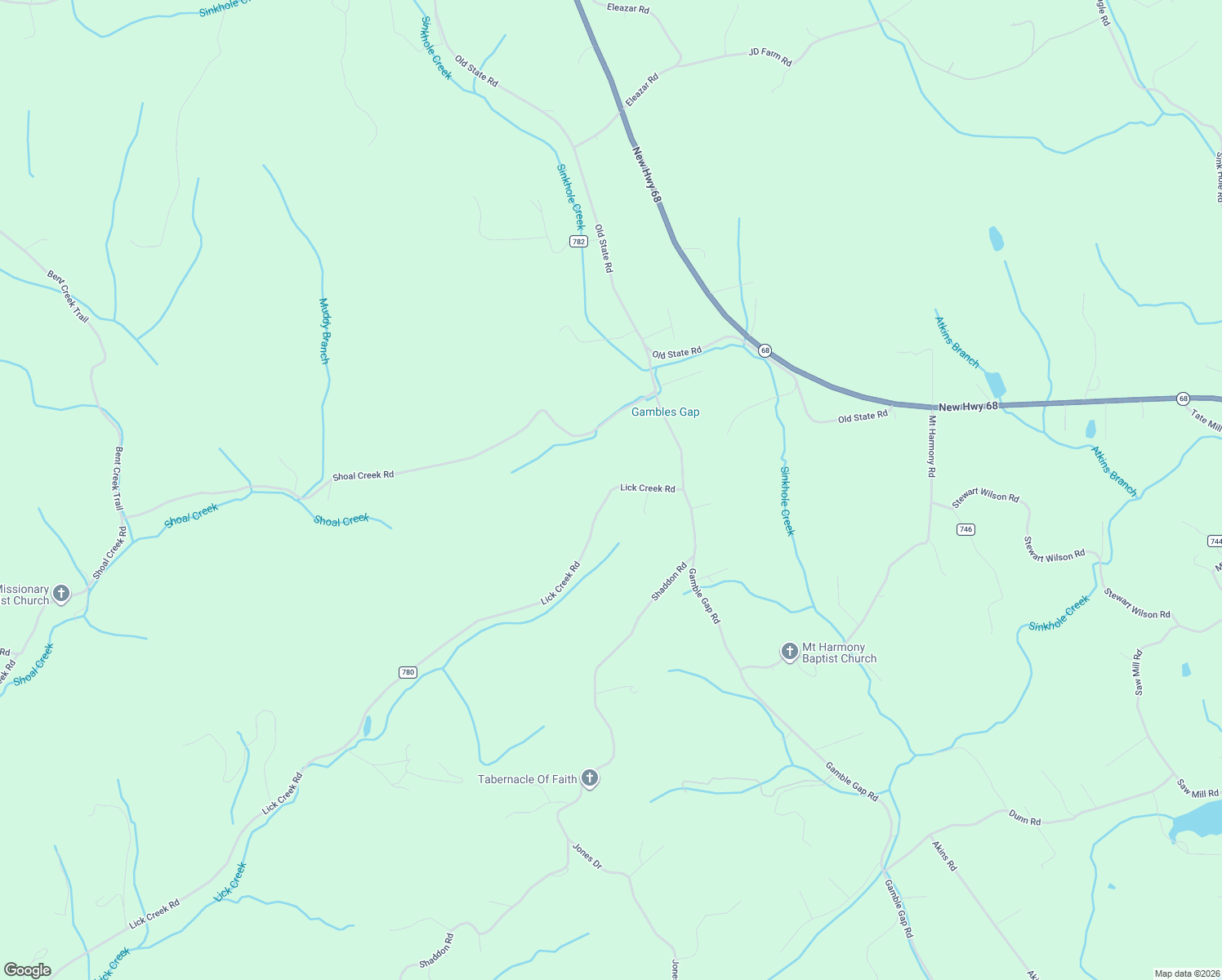 map of restaurants, bars, coffee shops, grocery stores, and more near 5687 Lick Creek Road in Tellico Plains