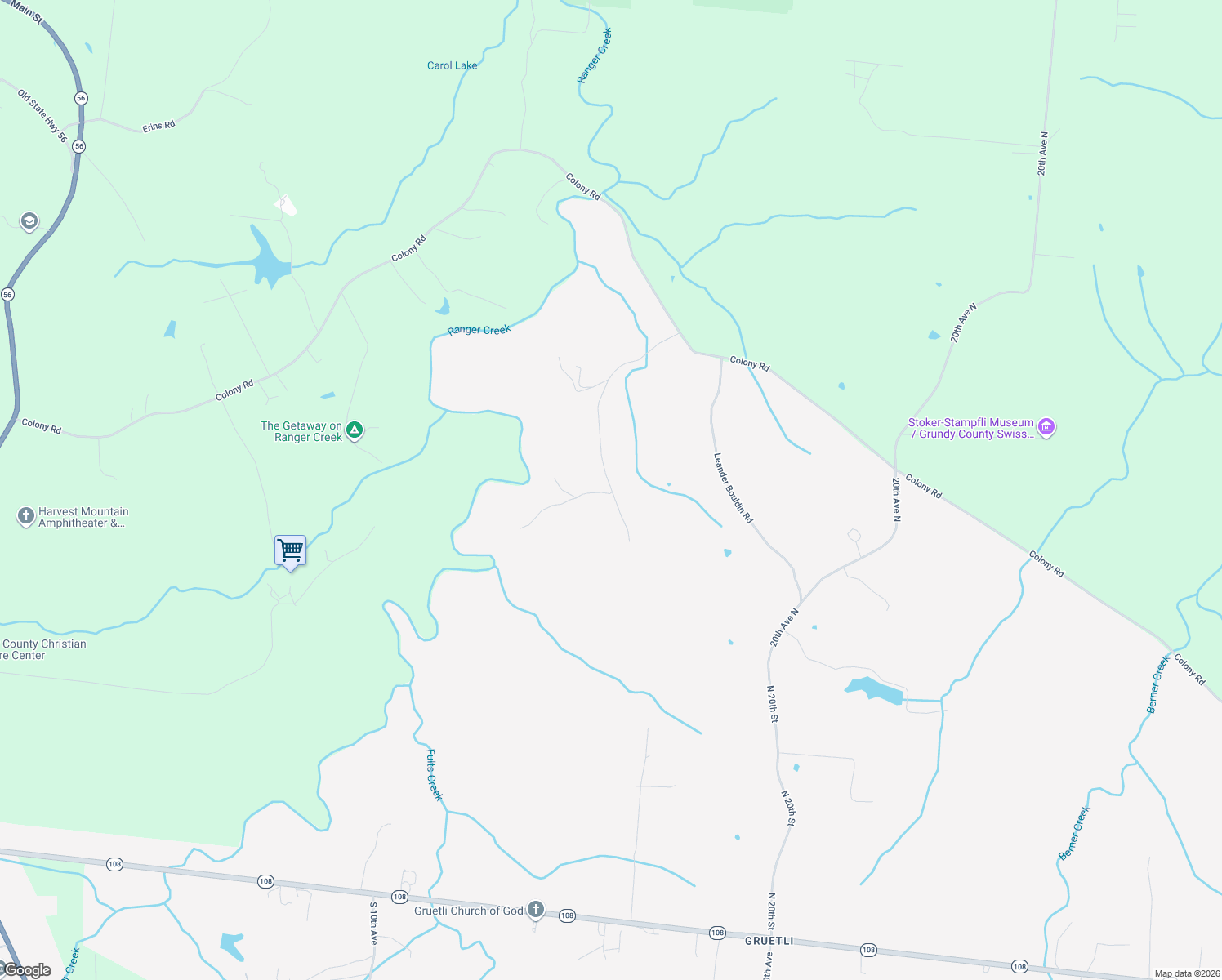 map of restaurants, bars, coffee shops, grocery stores, and more near 829 Wichser Lane in Gruetli-Laager