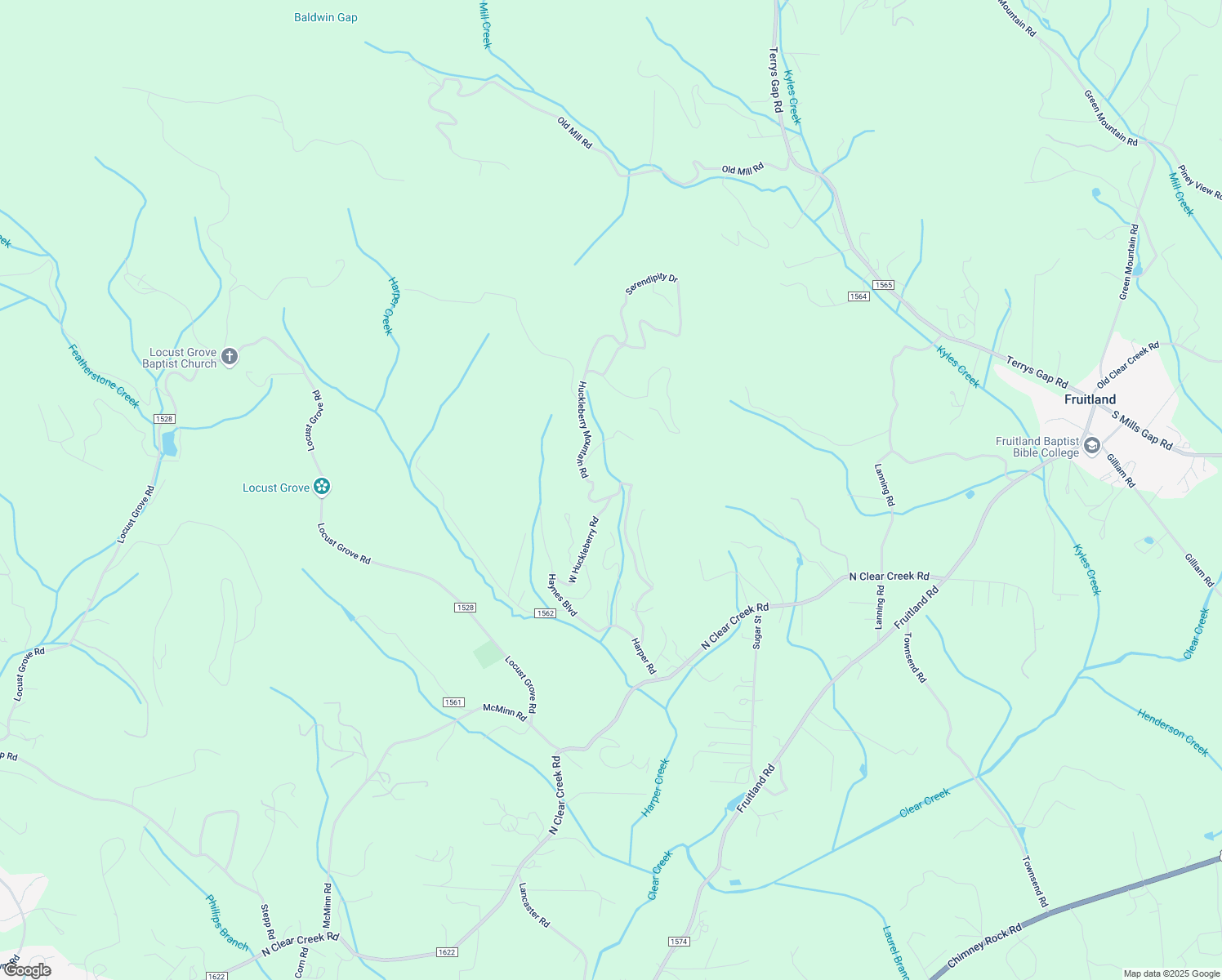 map of restaurants, bars, coffee shops, grocery stores, and more near 640 Huckleberry Mountain Road in Hendersonville