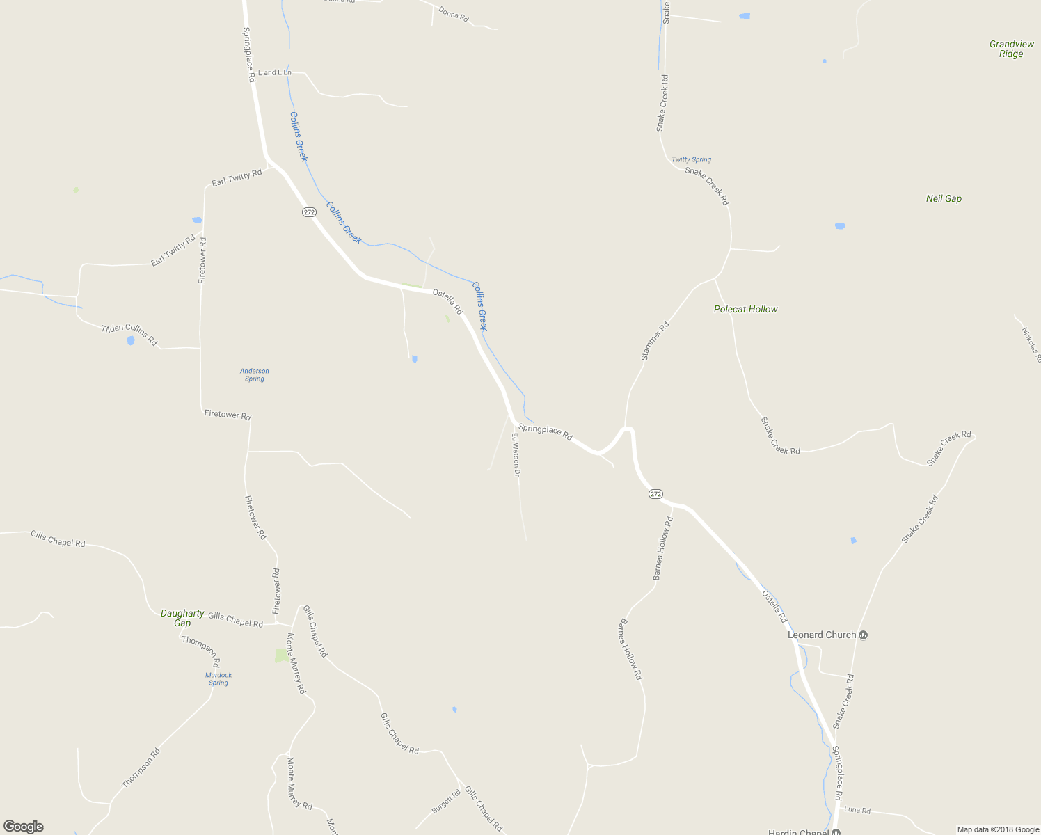 map of restaurants, bars, coffee shops, grocery stores, and more near 2102 Springplace Road in Lewisburg