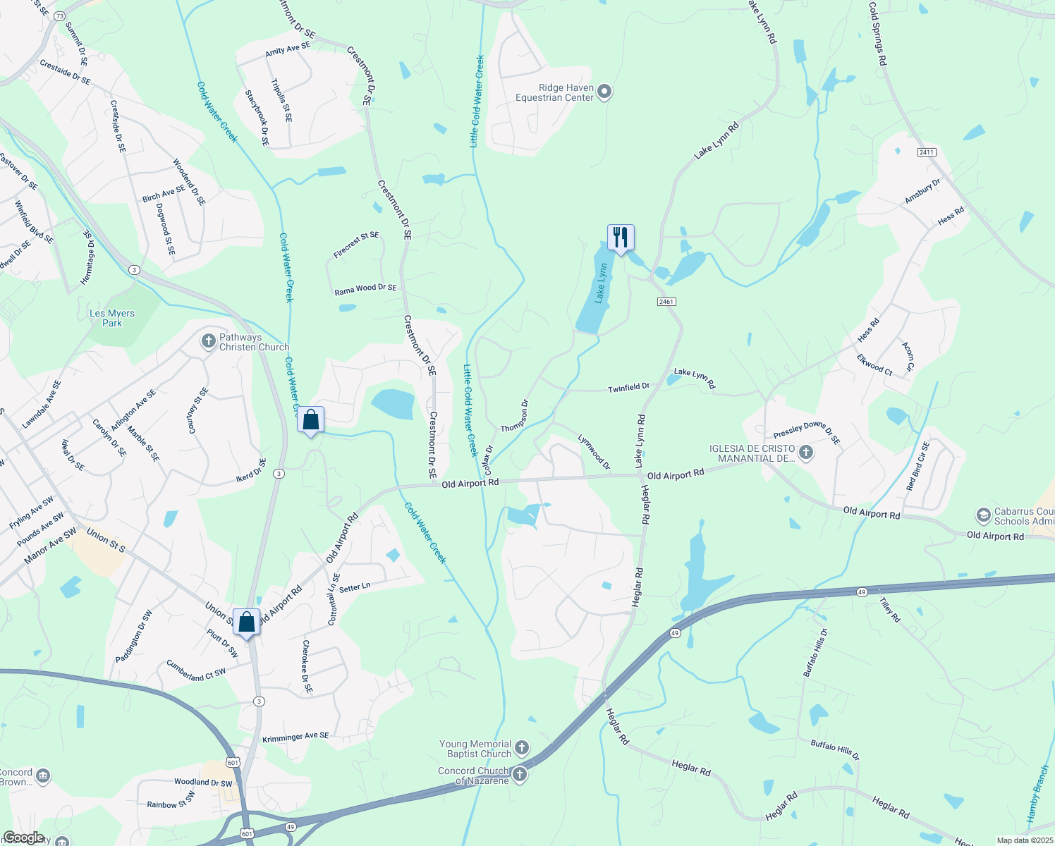 map of restaurants, bars, coffee shops, grocery stores, and more near 1628 Thompson Drive in Concord
